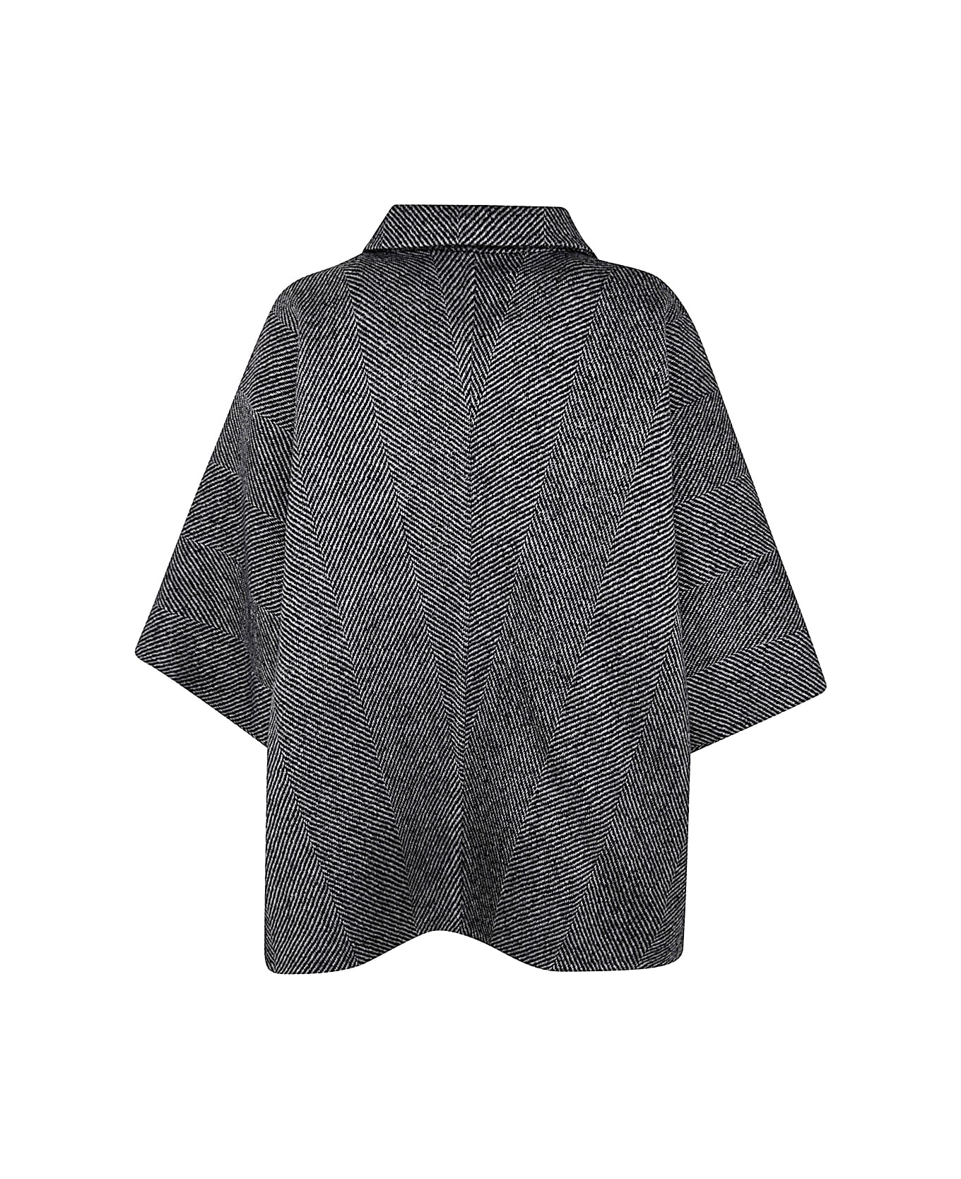 Sofie d'Hoore Df Cropped Kimono Jacket W Front Applied Pocket - Charcoal