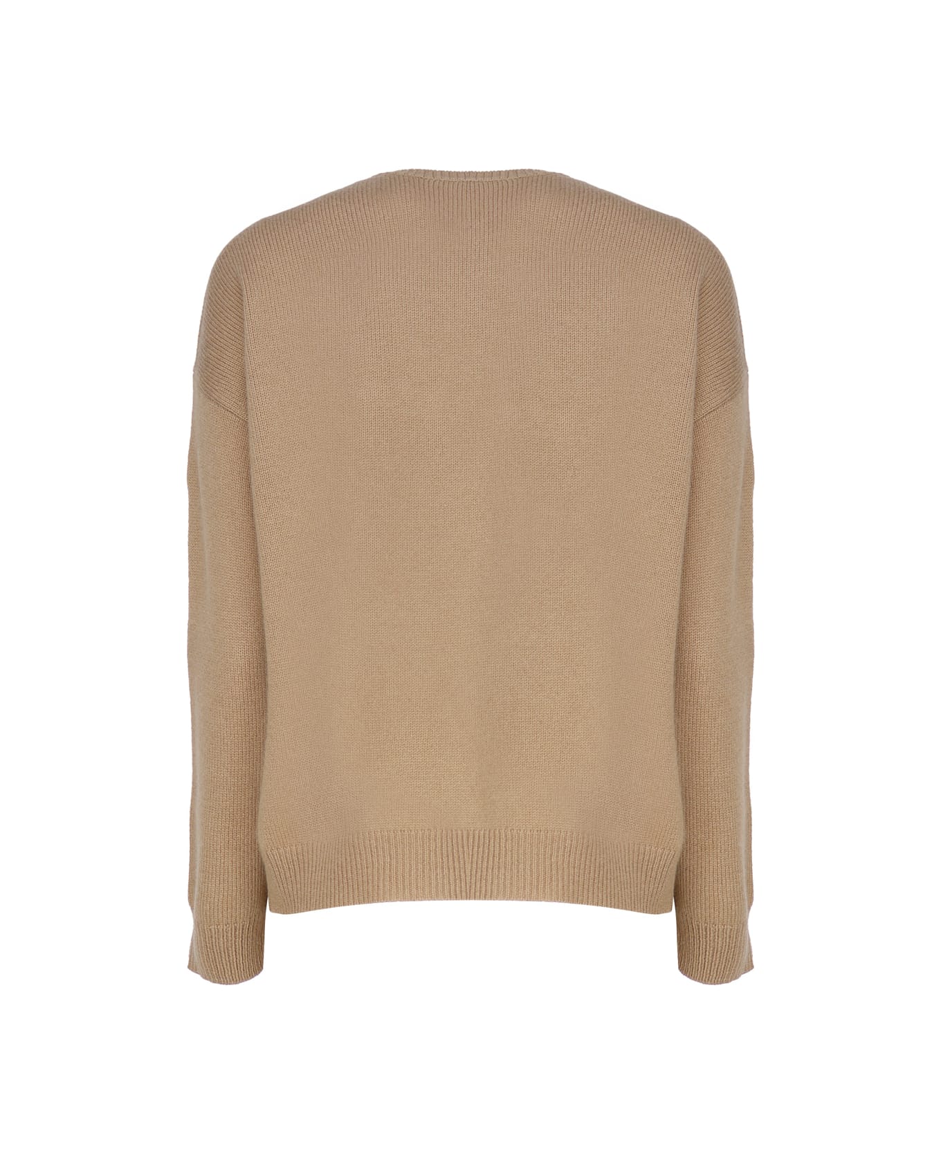 Max Mara Cashmere Sweater With Jewel Embroidery - Brown