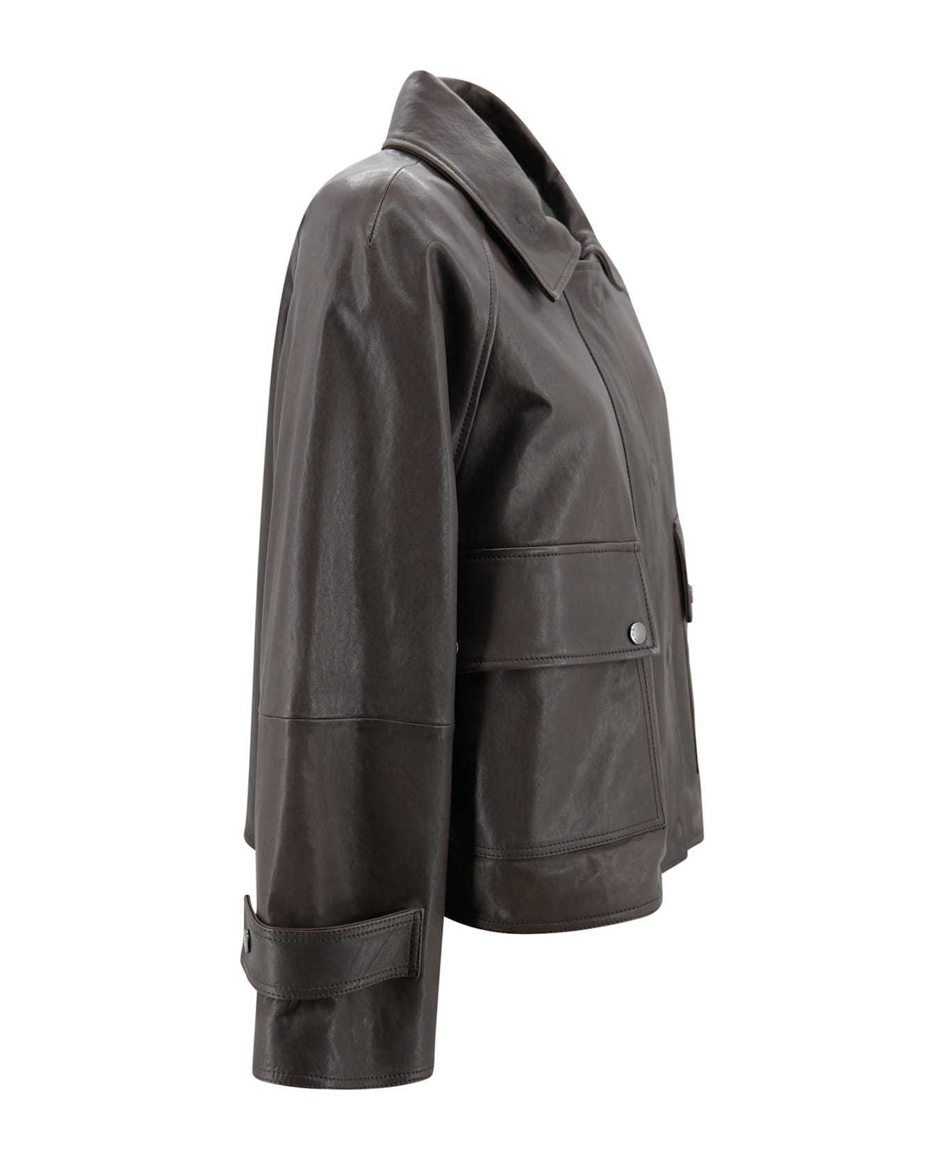 Weekend Max Mara Lambskin Leather Jacket - Ebony