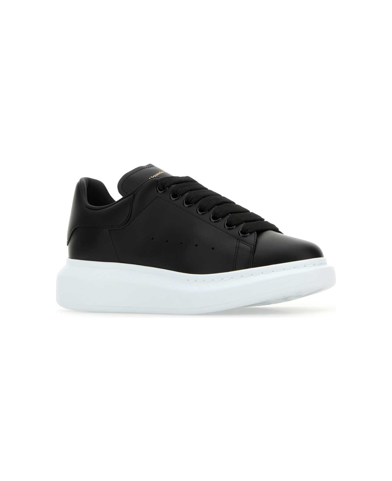 Alexander McQueen Black Leather Sneakers - BLACK