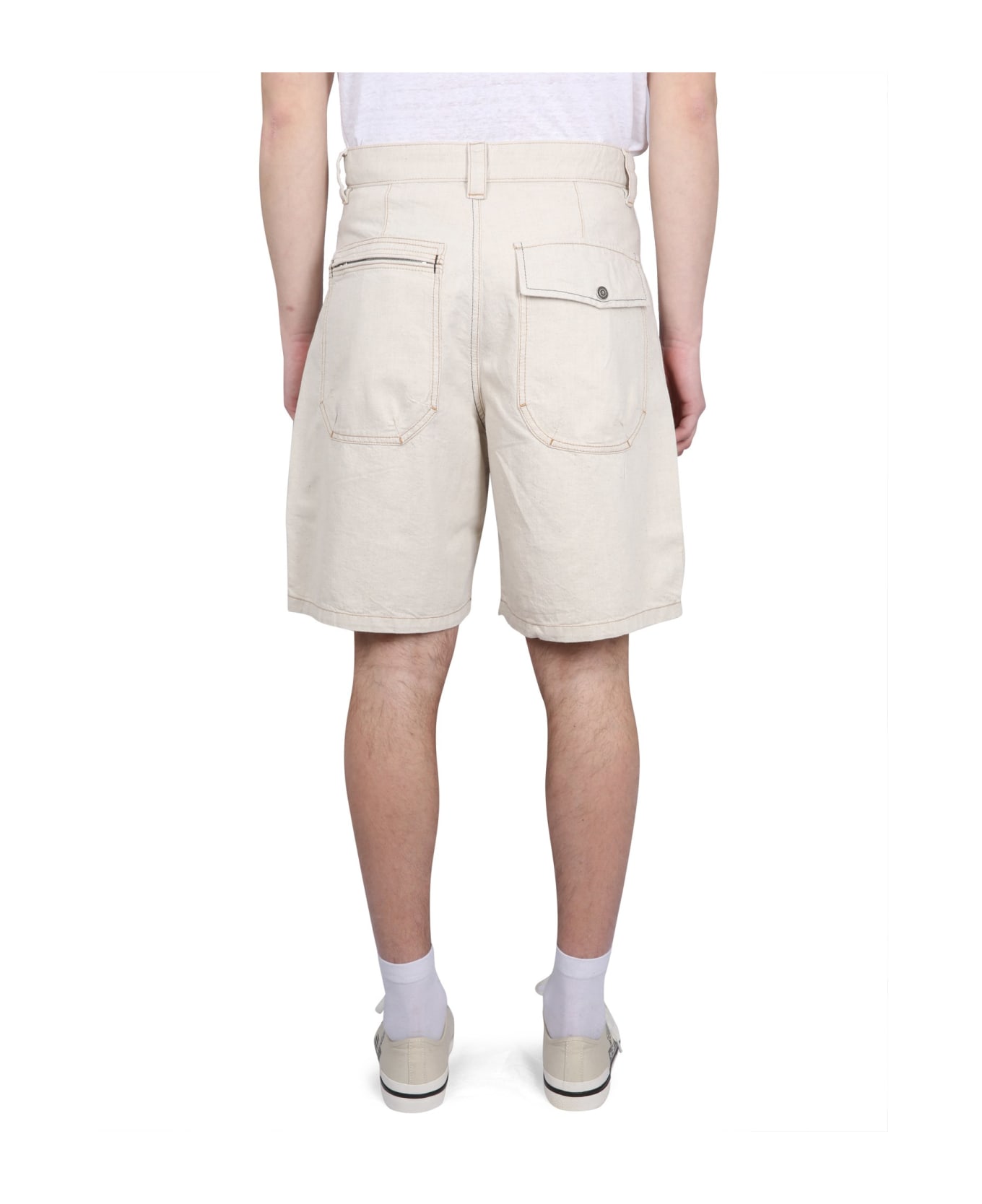 Isabel Marant Peio Denim Bermuda Shorts - POWDER