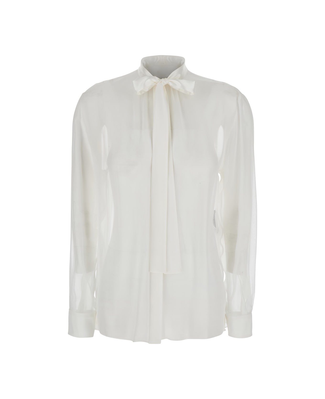 Dolce & Gabbana Silk Chiffon Shirt - Bianco Ottico