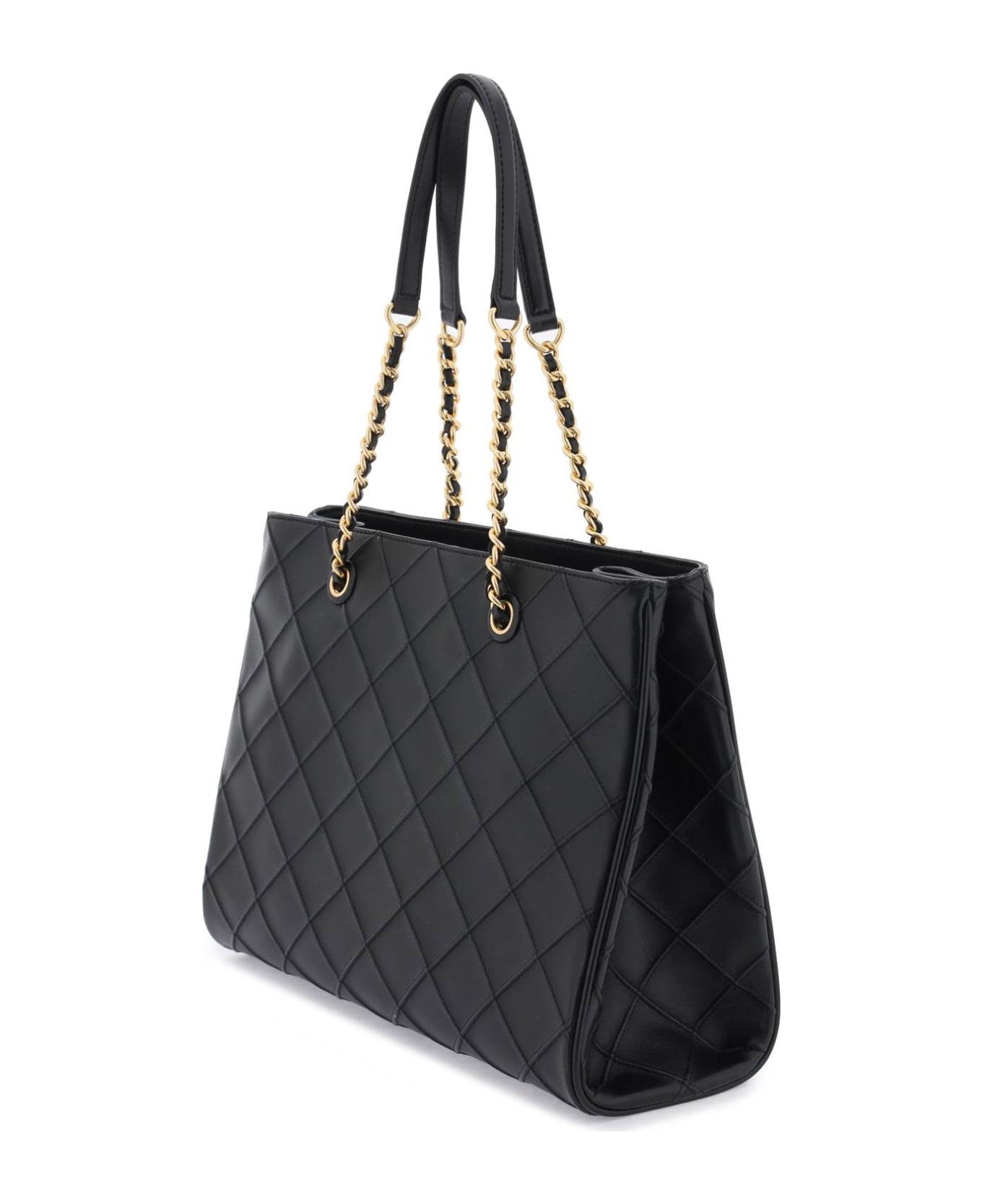 Tory Burch 'fleming Soft' Quilted Black Leather Bag - Black トートバッグ