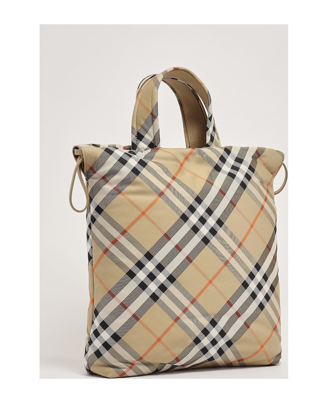 Burberry Drwstrng Tote Tote - CHECK BEIGE
