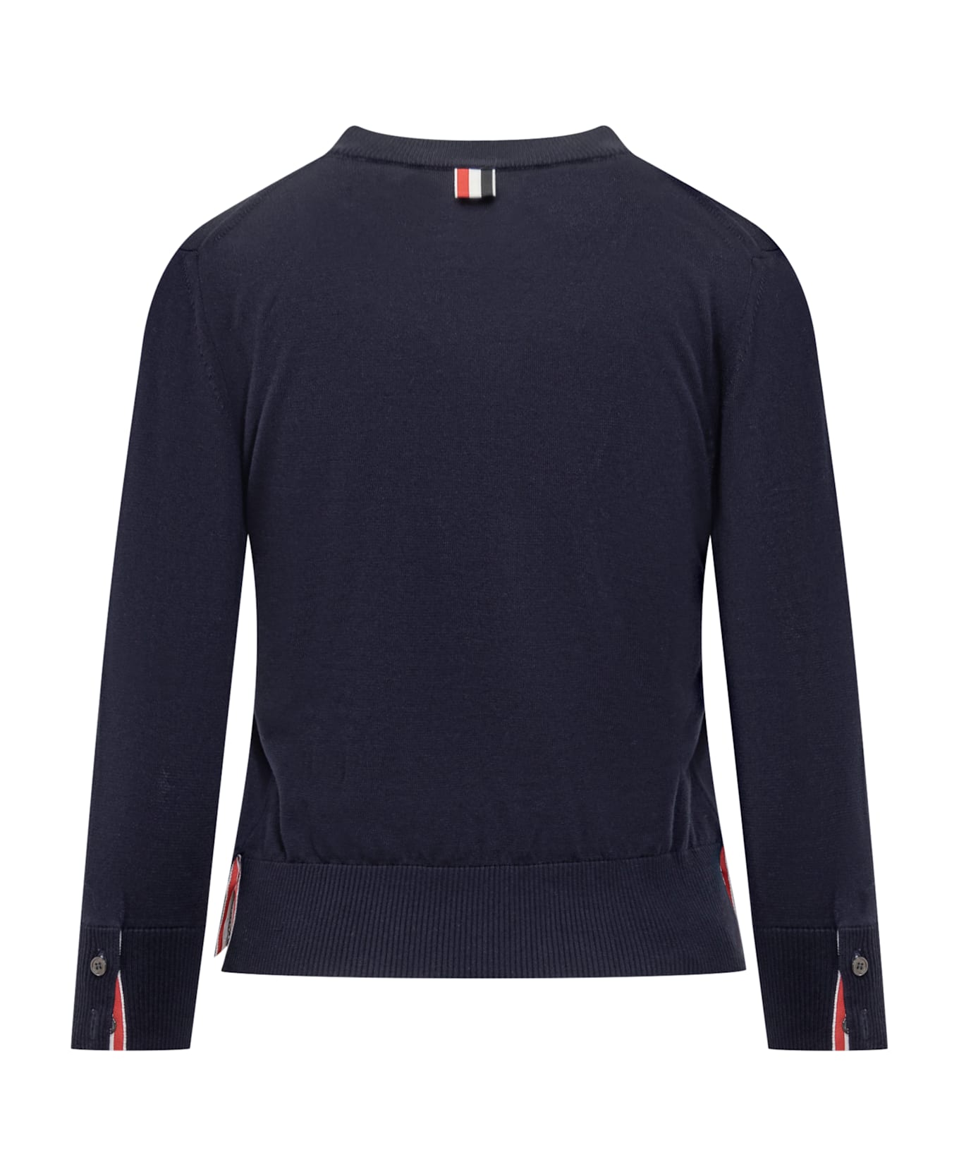 Thom Browne Navy Blue Cotton Sweater - NAVY