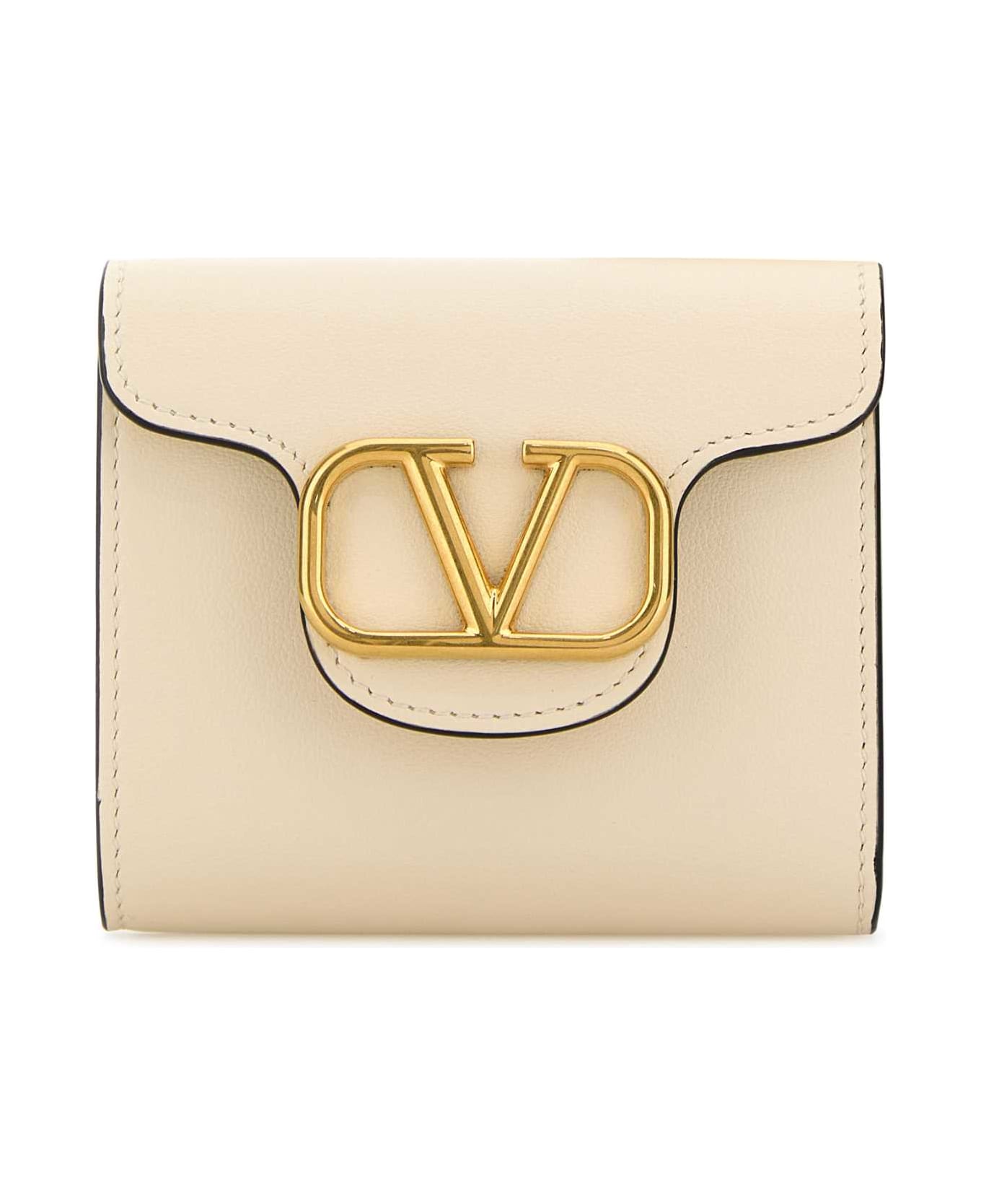 Valentino Garavani Ivory Leather Wallet - LIGHTIVORY