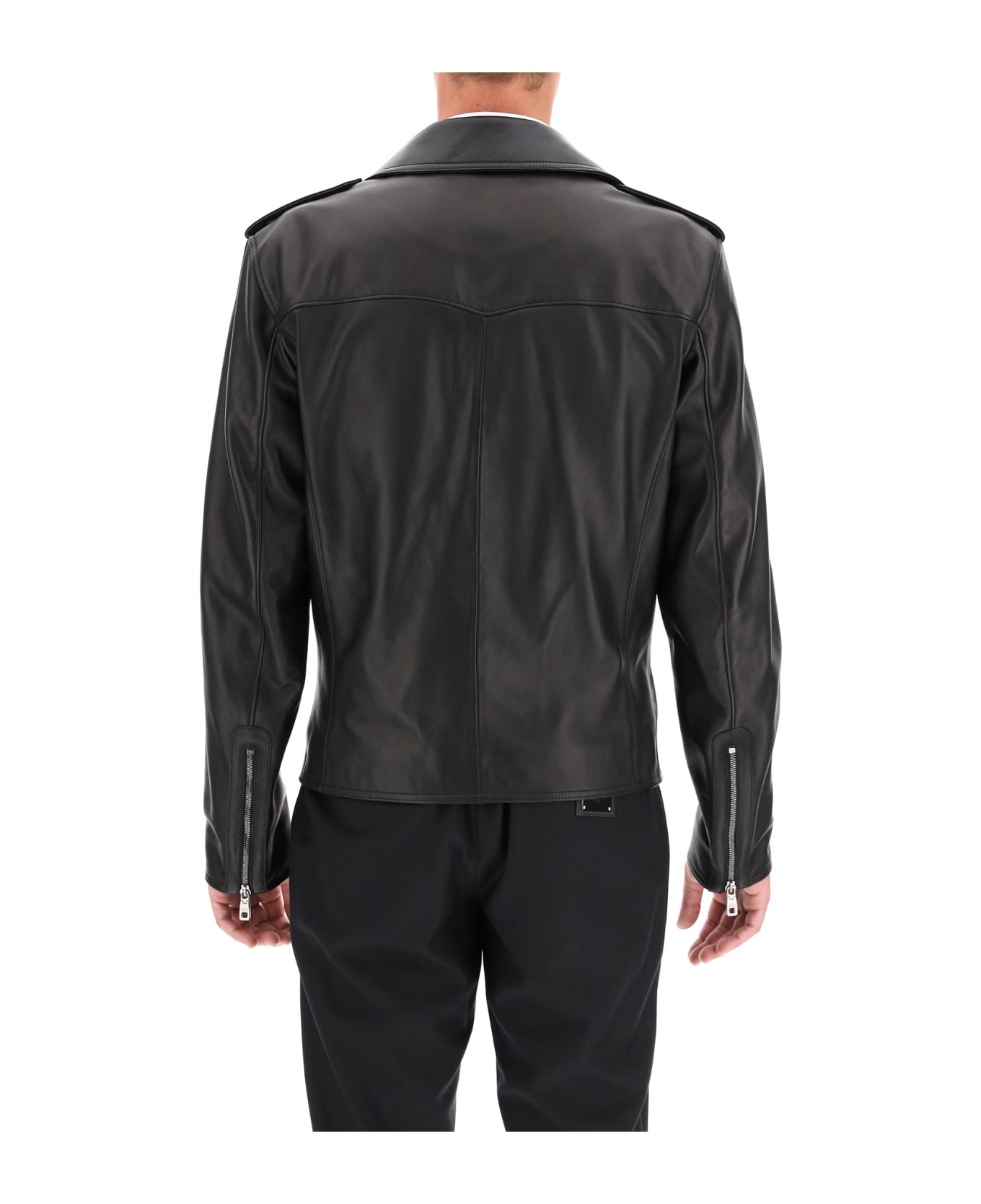 Dolce & Gabbana Leather Jacket - NERO (Black) レザージャケット