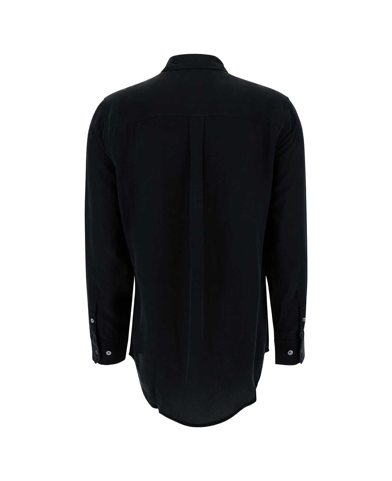 Equipment Black Silk Shirt With Pockets - Black
