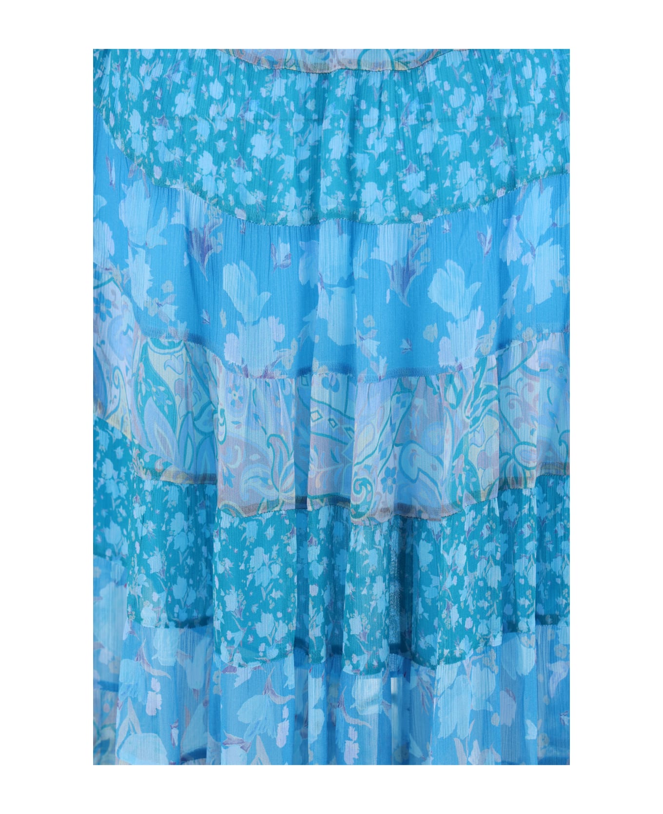RIXO Agyness Dress - Havana Floral Blue Mix