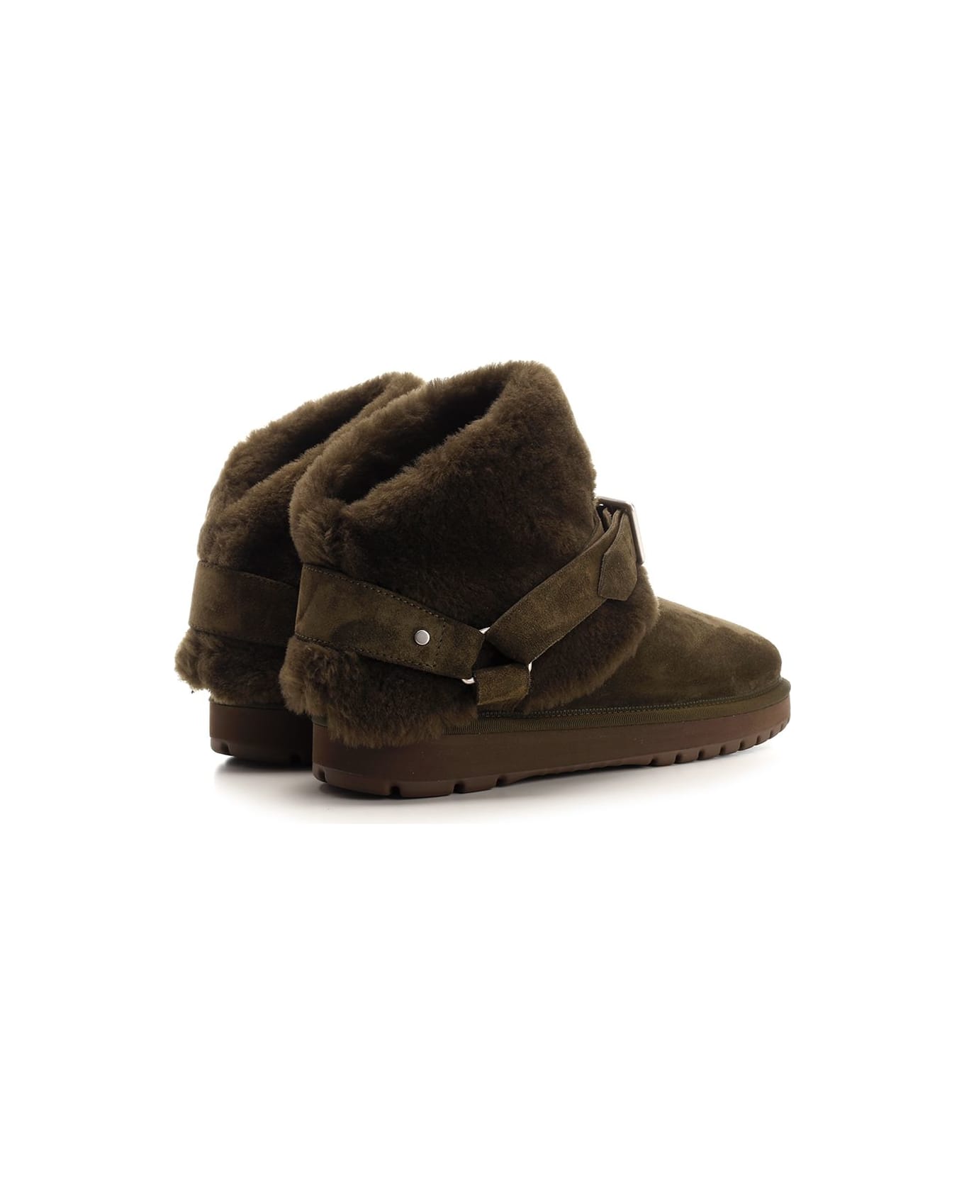 Burberry 'chubby' Shearling Boots - Green ブーツ