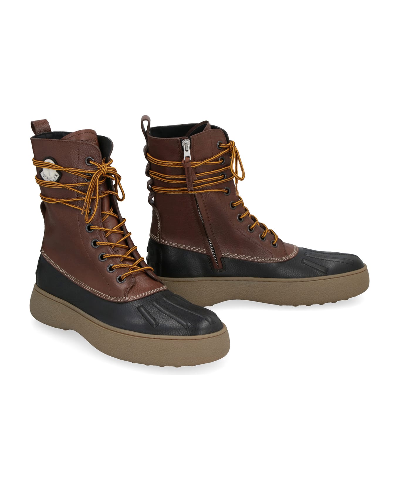 Moncler Genius the best cycling shoes - Winter Gommino Leather Boots - brown
