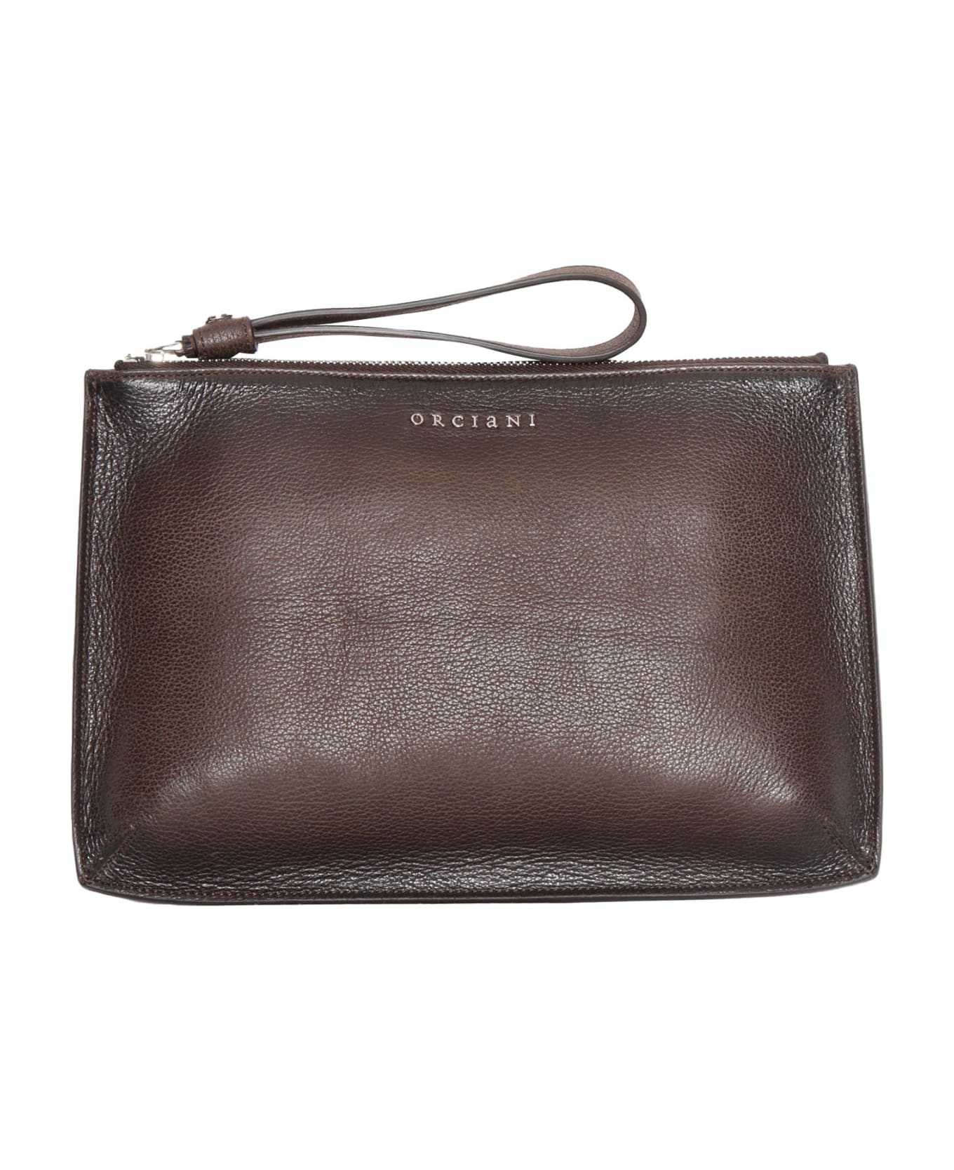 Orciani Chevrette Large Pouch - BROWN