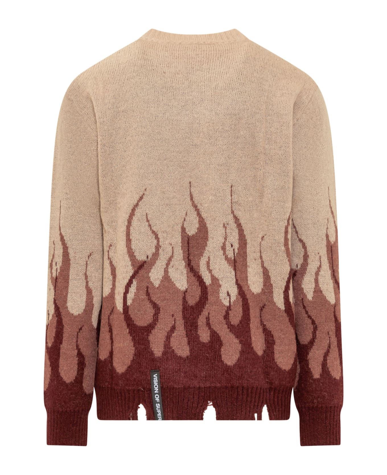 Vision of Super Flames Sweater - GRAPE WINE ニットウェア
