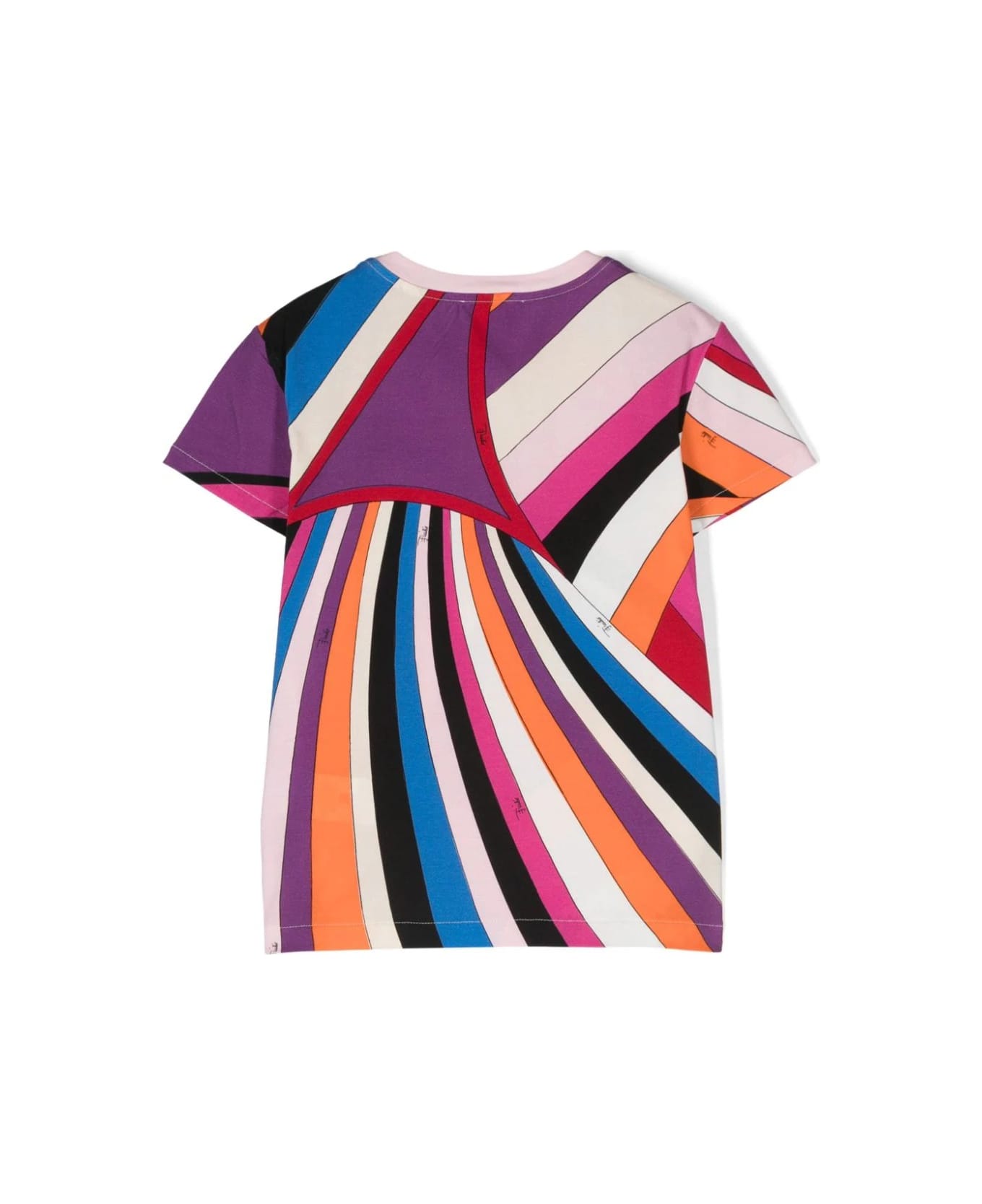 Pucci T-shirt With Fish Motif And Iris Print In Purple/multicolour - Purple