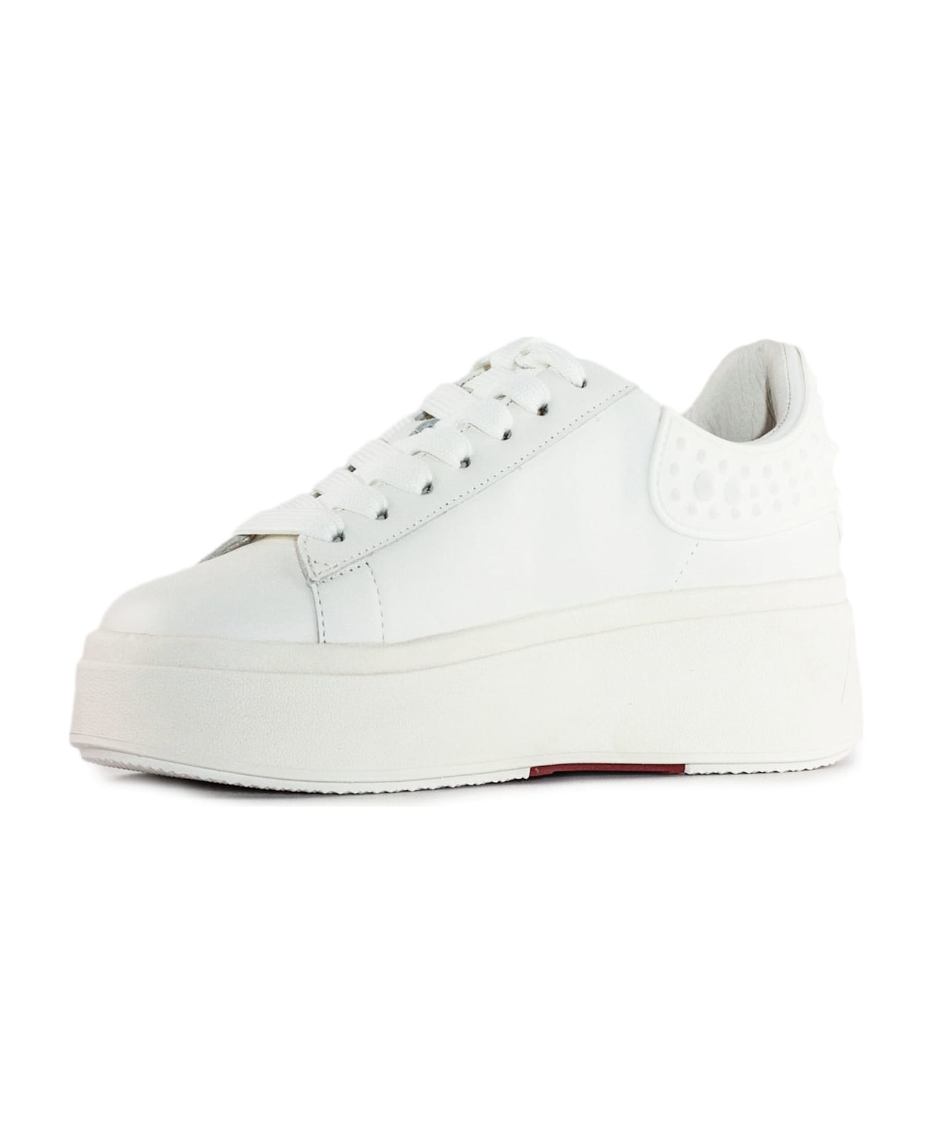 Ash White Calf Leather Moby Sneakers - WHITE