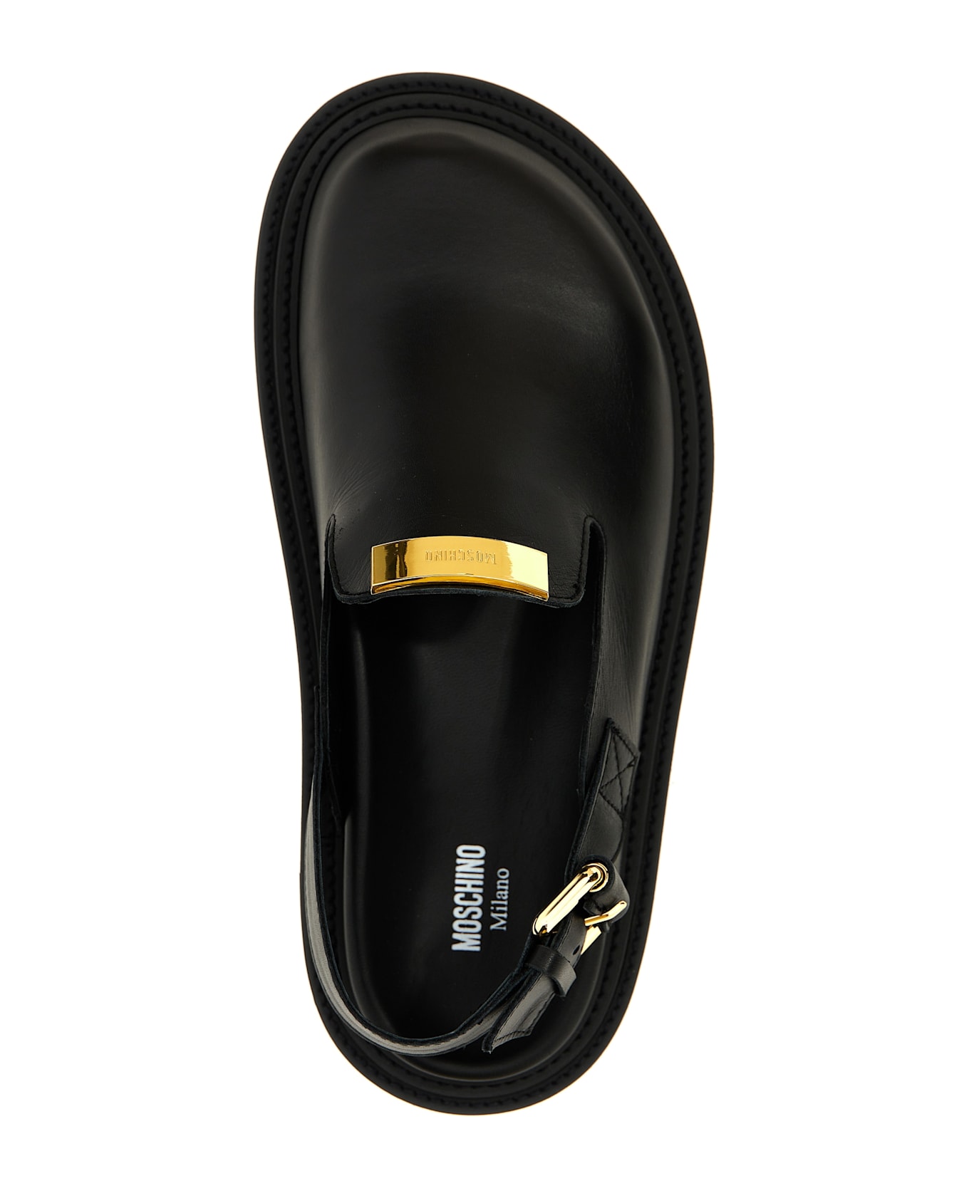 Moschino Logo Sabot - Black  