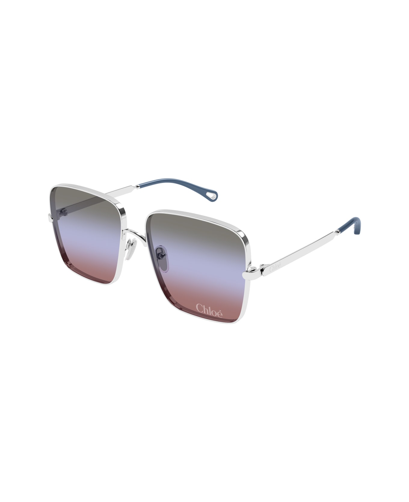 Chloé Ch0324s Aly Linea Chloé 003 Silver Green Sunglasses - Argento