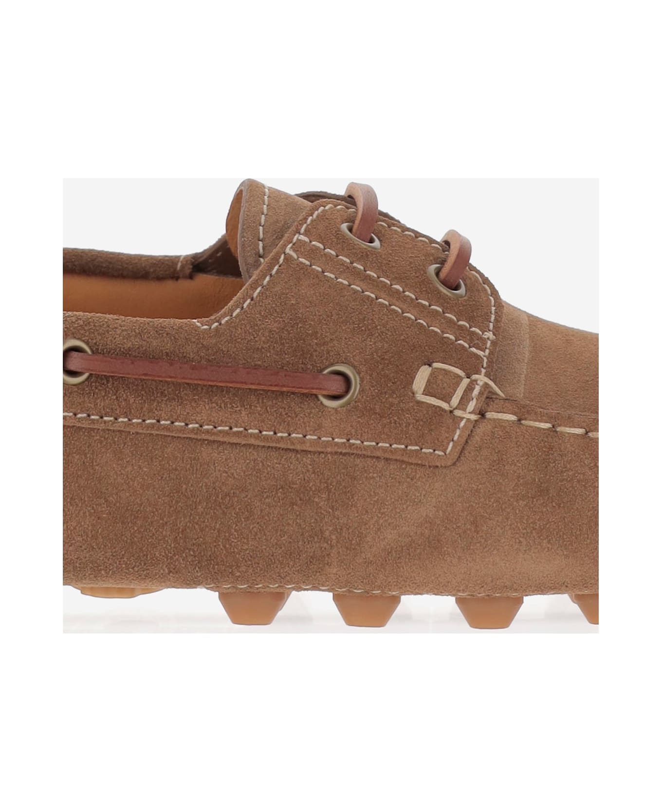 Tod
s Light Walnut Leather Driving Moccasin - Beige