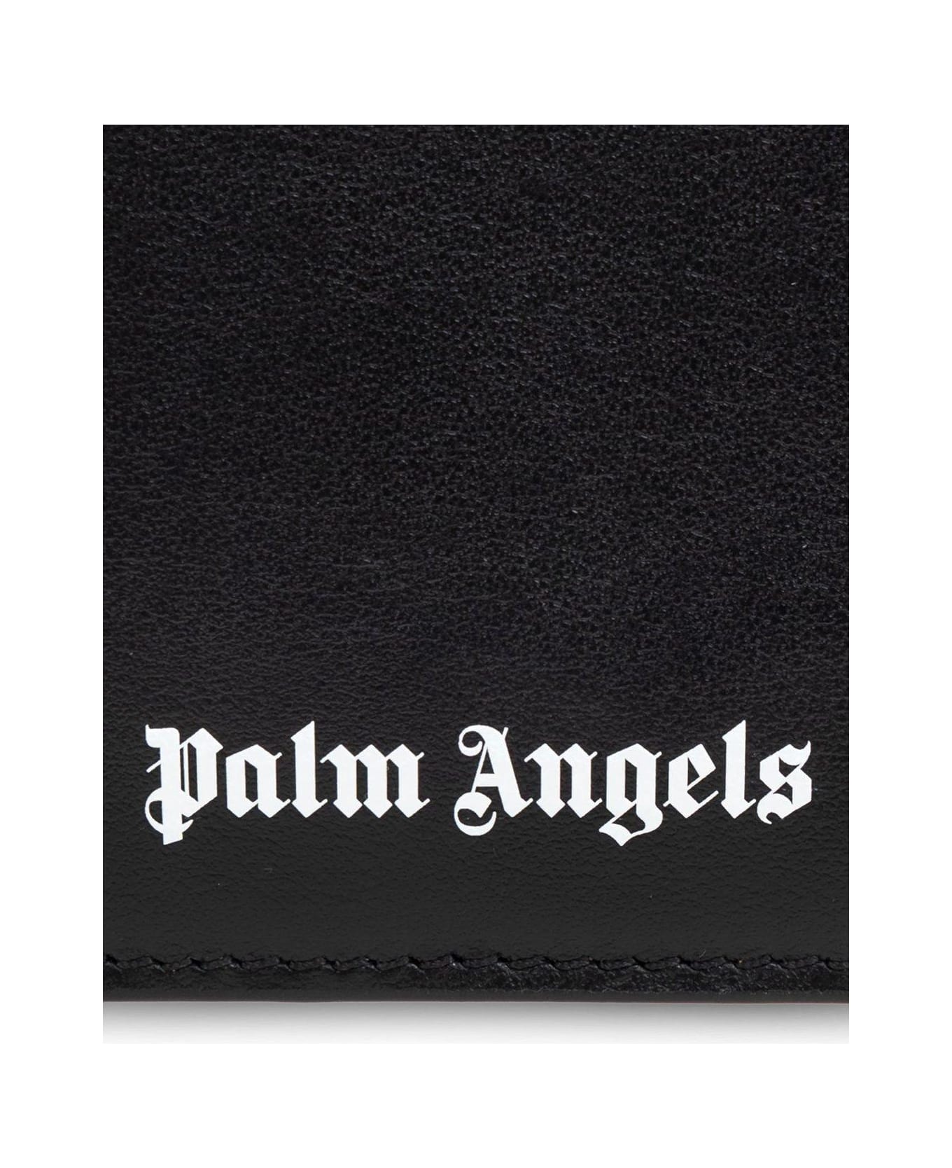 Palm Angels Logo Printed Bi-fold Wallet - BLACK/WHITE