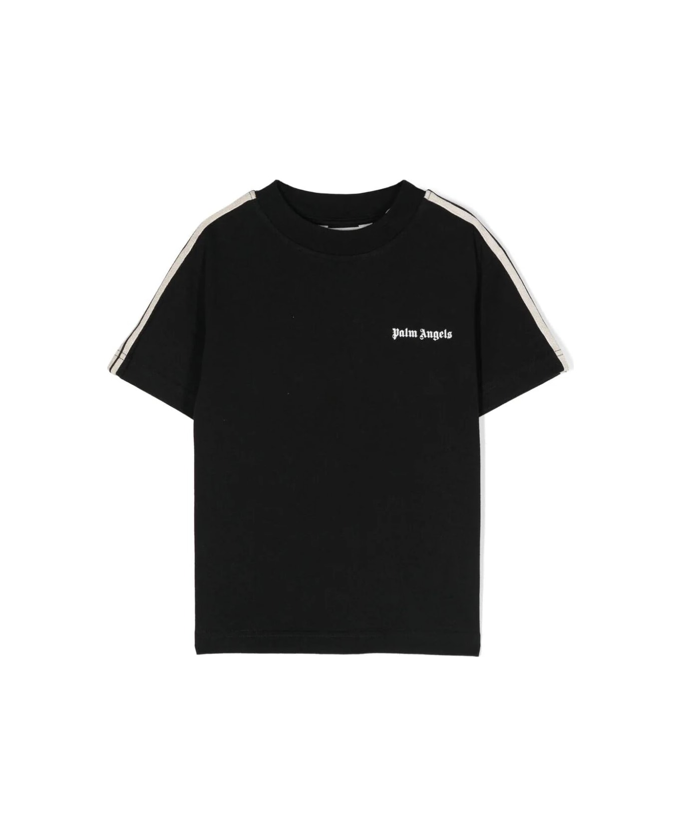 Palm Angels Logo Track Regular T-shirt - Black White Tシャツ＆ポロシャツ