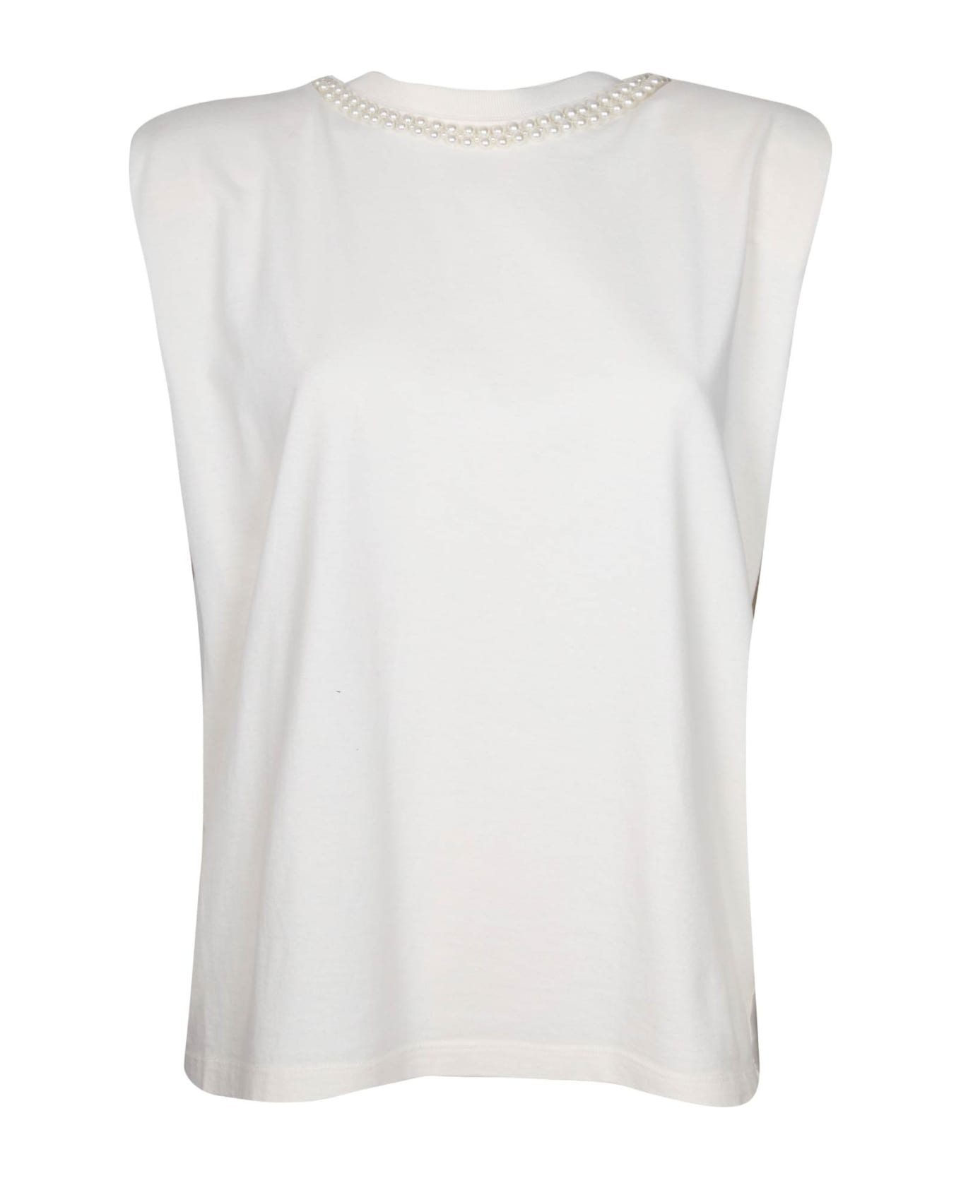 Golden Goose Isabel T-shirt With Applied Pearls - White