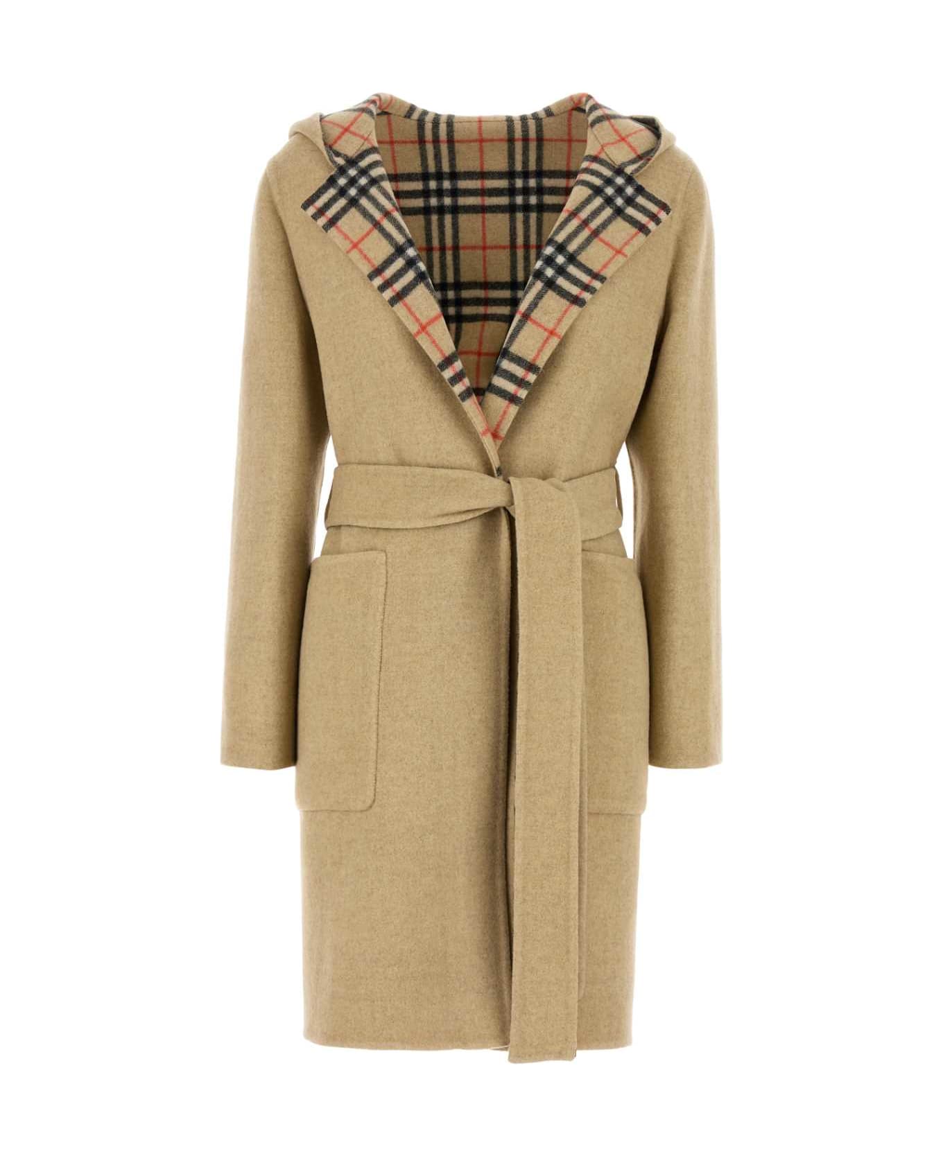 Burberry Beige Wool Reversible Coat - SANDIPCHECK