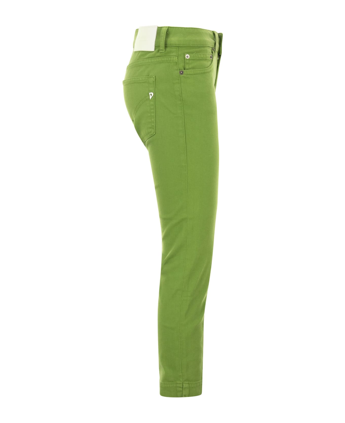 Dondup Rose Cropped Stretch Cotton Trousers - Green