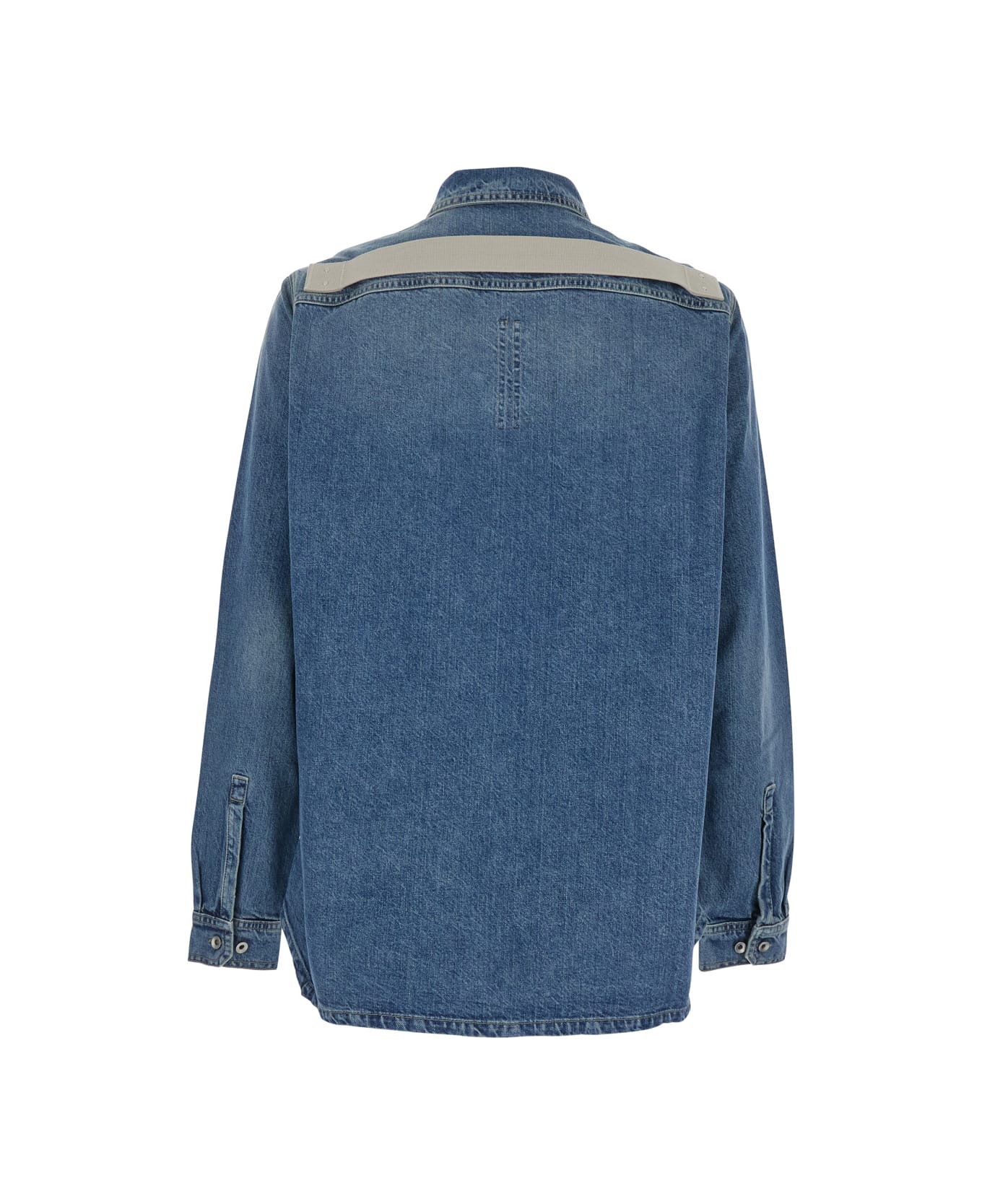 DRKSHDW Blue Shirt With Classic Collar And Applied Chest Pockets In Denim Man - Blu