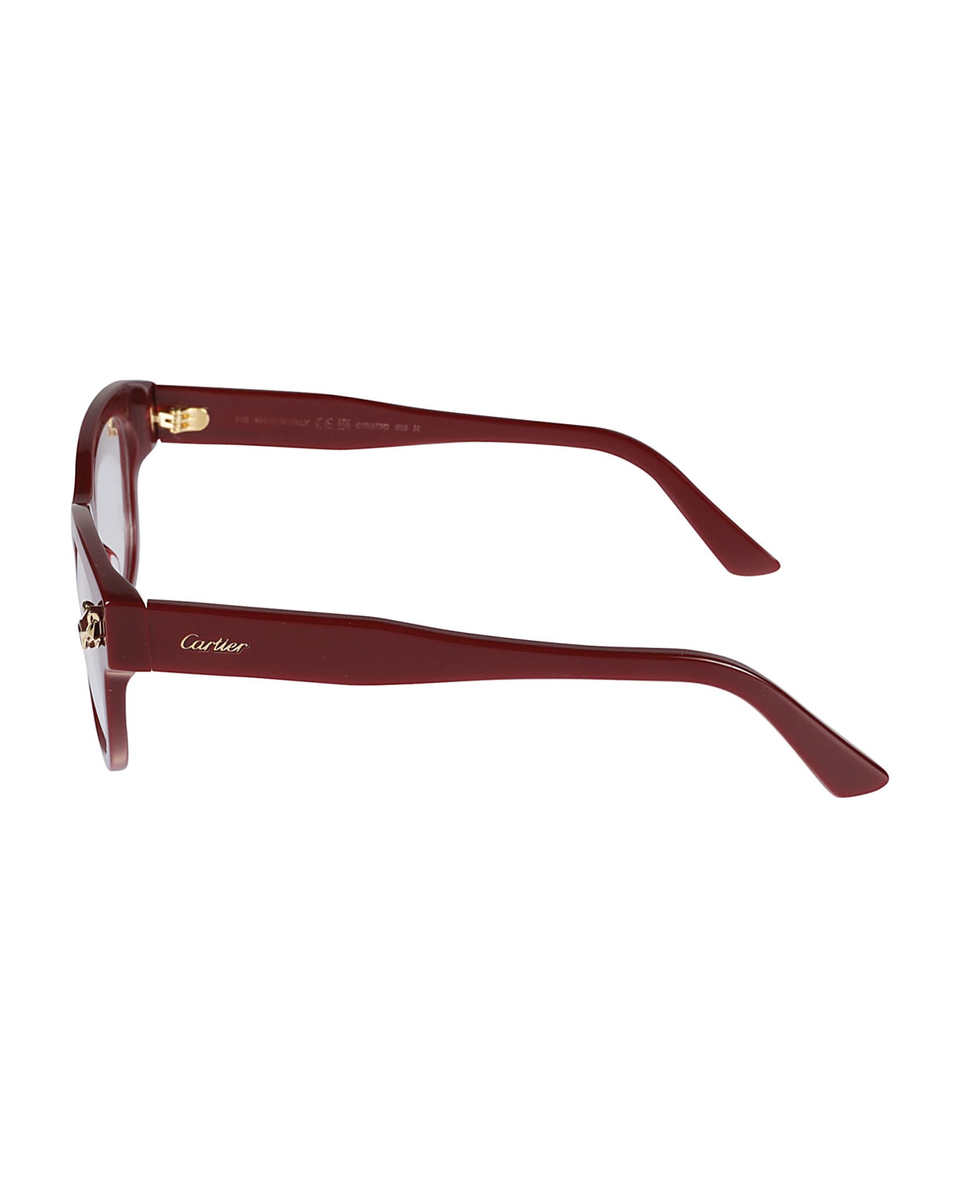 Cartier Eyewear Panthere Glasses - 003 burgundy burgundy tra アイウェア