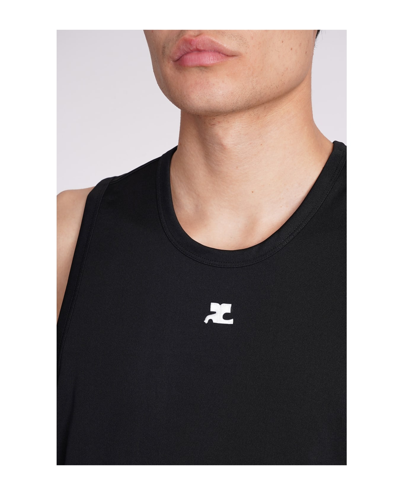 Courrèges Tank Top In Black Polyester - black