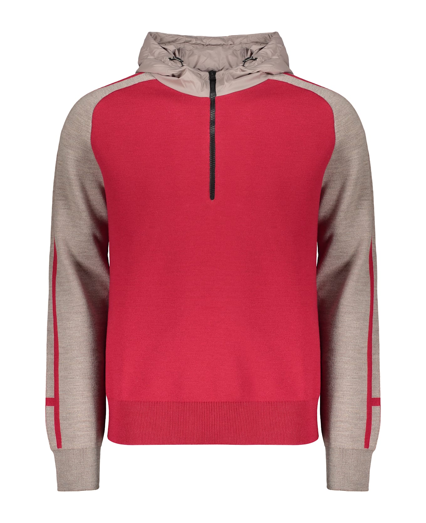Herno Knitted Hoodie With Zip - red フリース