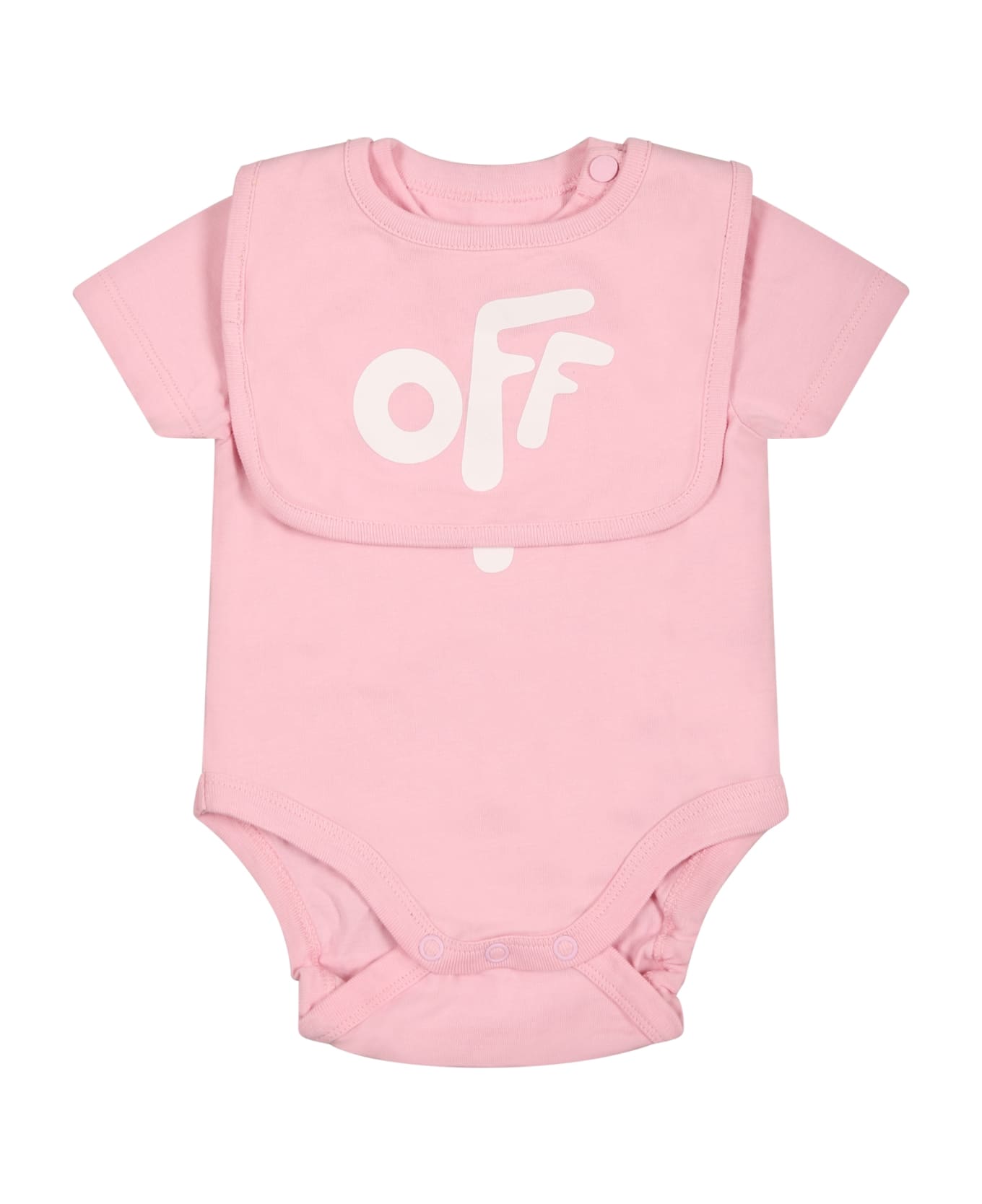 Off-White Pink Set For Baby Girl With Logo - Multicolor