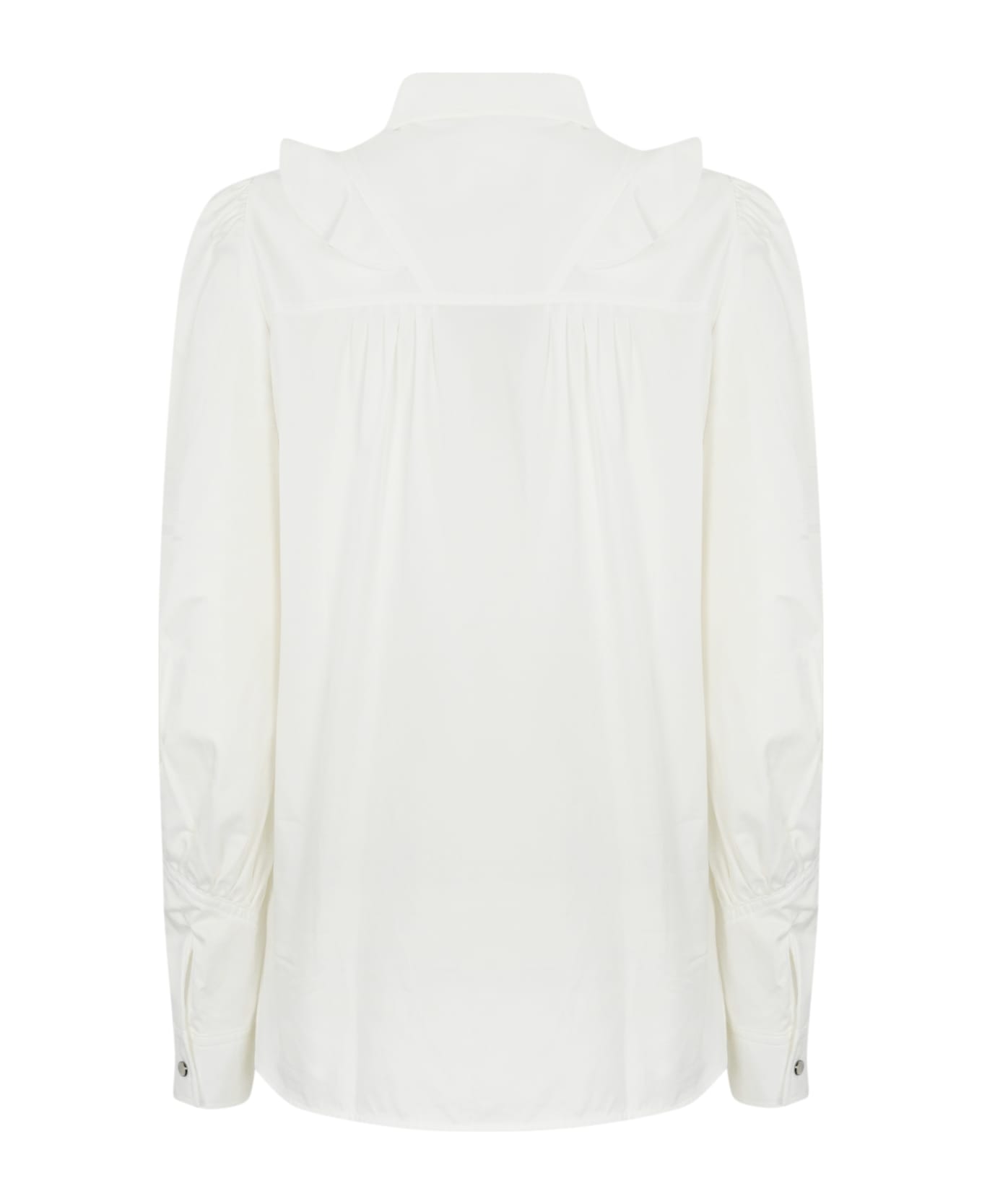 Weekend Max Mara Pancia Shirt In Cotton Twill - Bianco