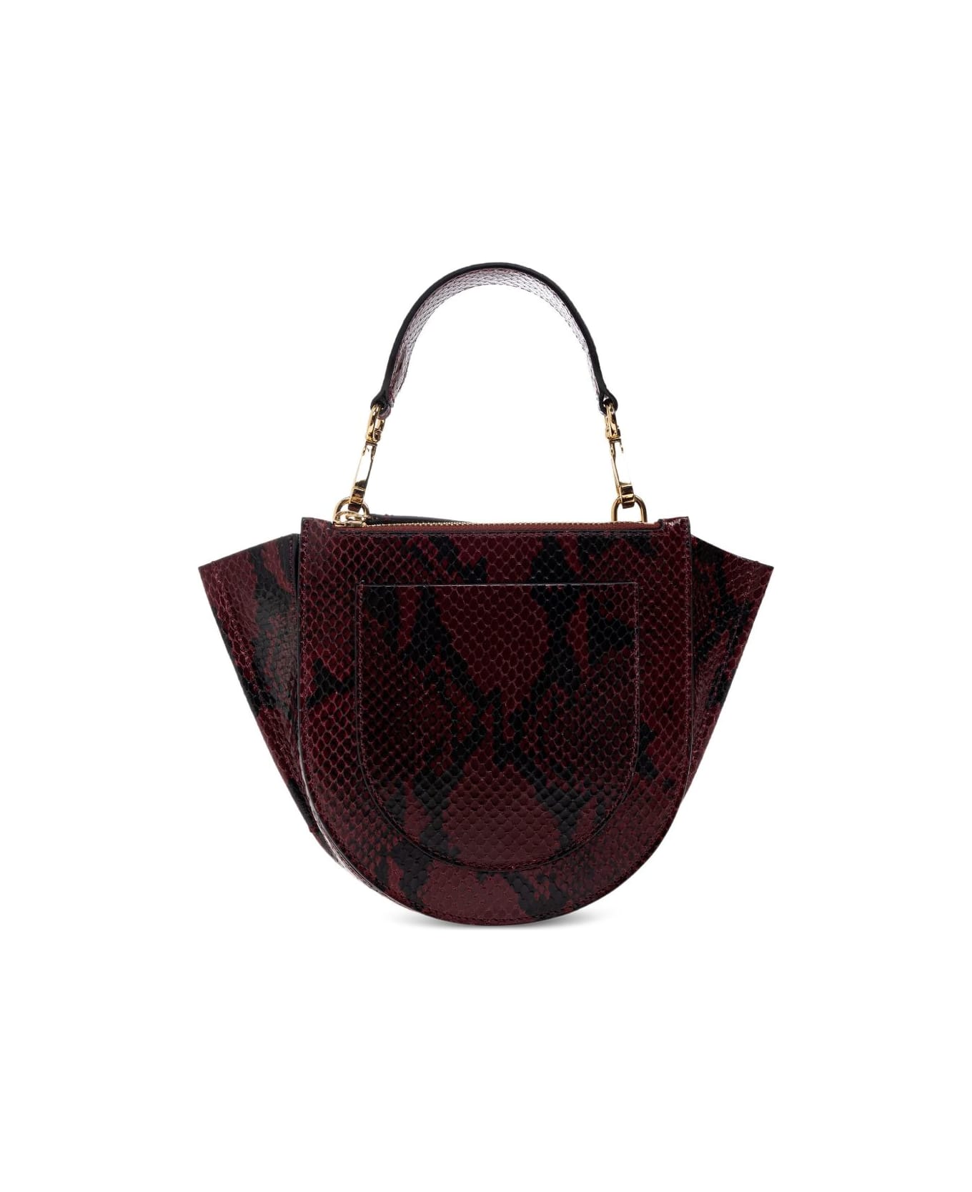Wandler Hortensia Mini Bag In Burgundy Python - Bordeaux