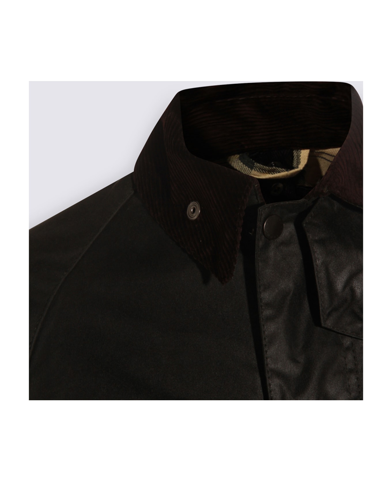 Barbour Black Cotton Casual Jacket - SAGE