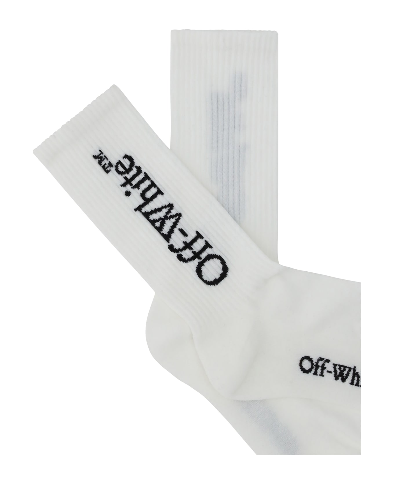 Off-White Logo Socks - White Black 靴下