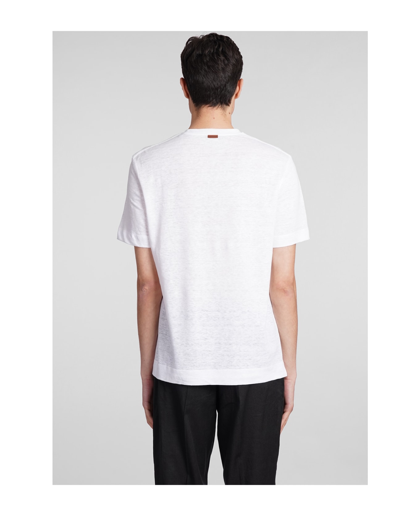 Zegna T-shirt In White Linen - white シャツ