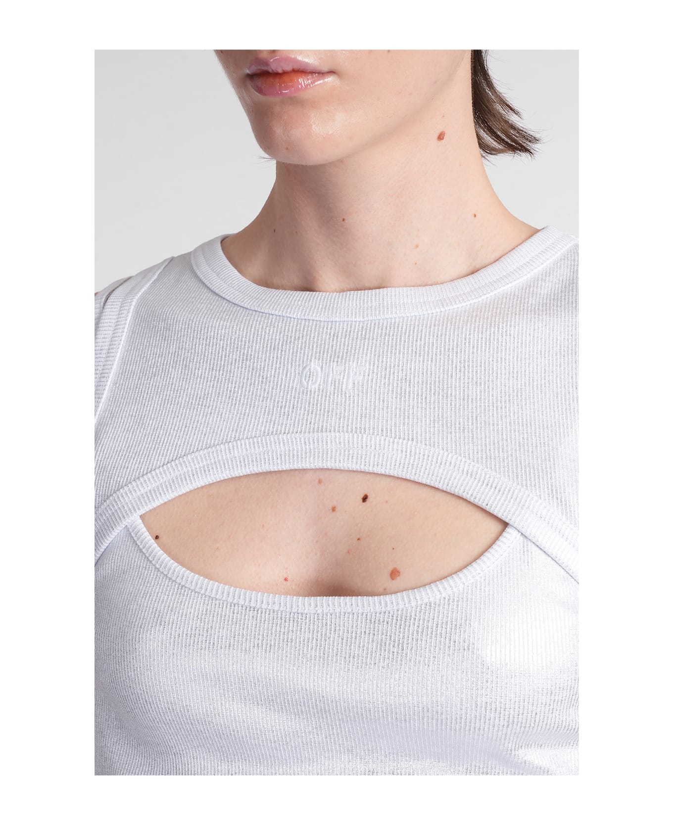Off-White Topwear In Silver Cotton - silver