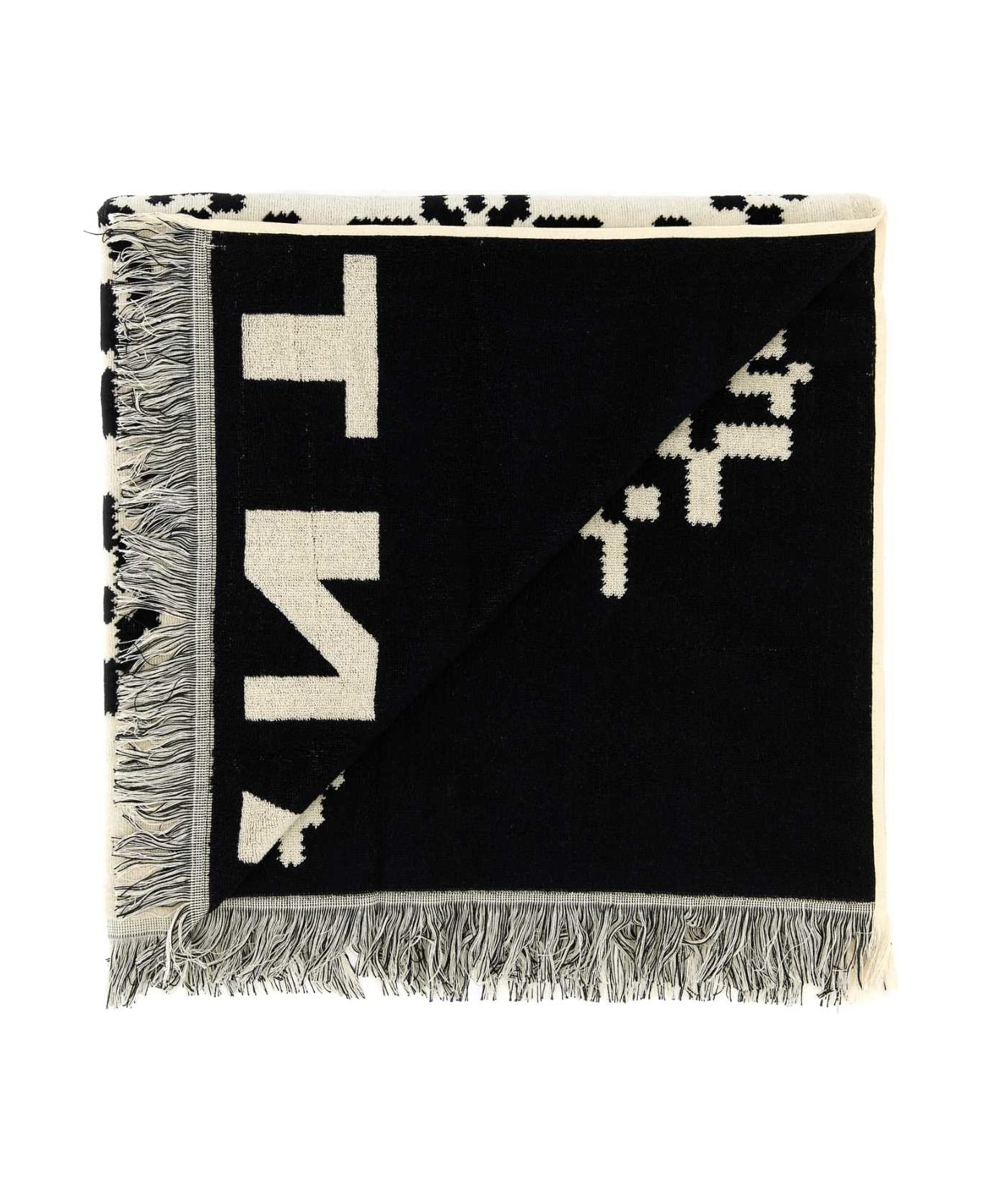 Isabel Marant Embroidered Terry Fabric Soverato Beach Towel - BLACK