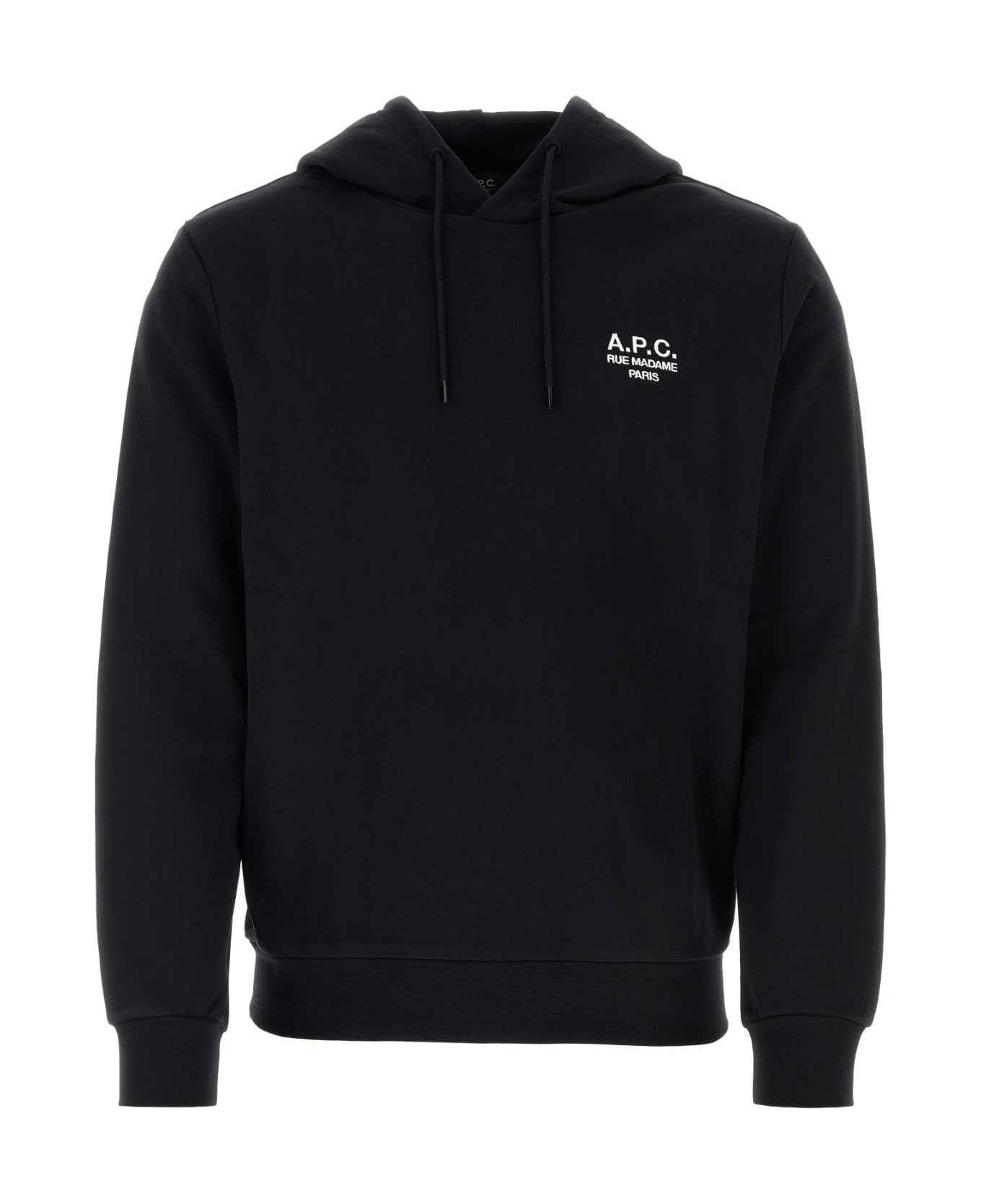 A.P.C. Black Cotton Sweatshirt - NOIRBLANC