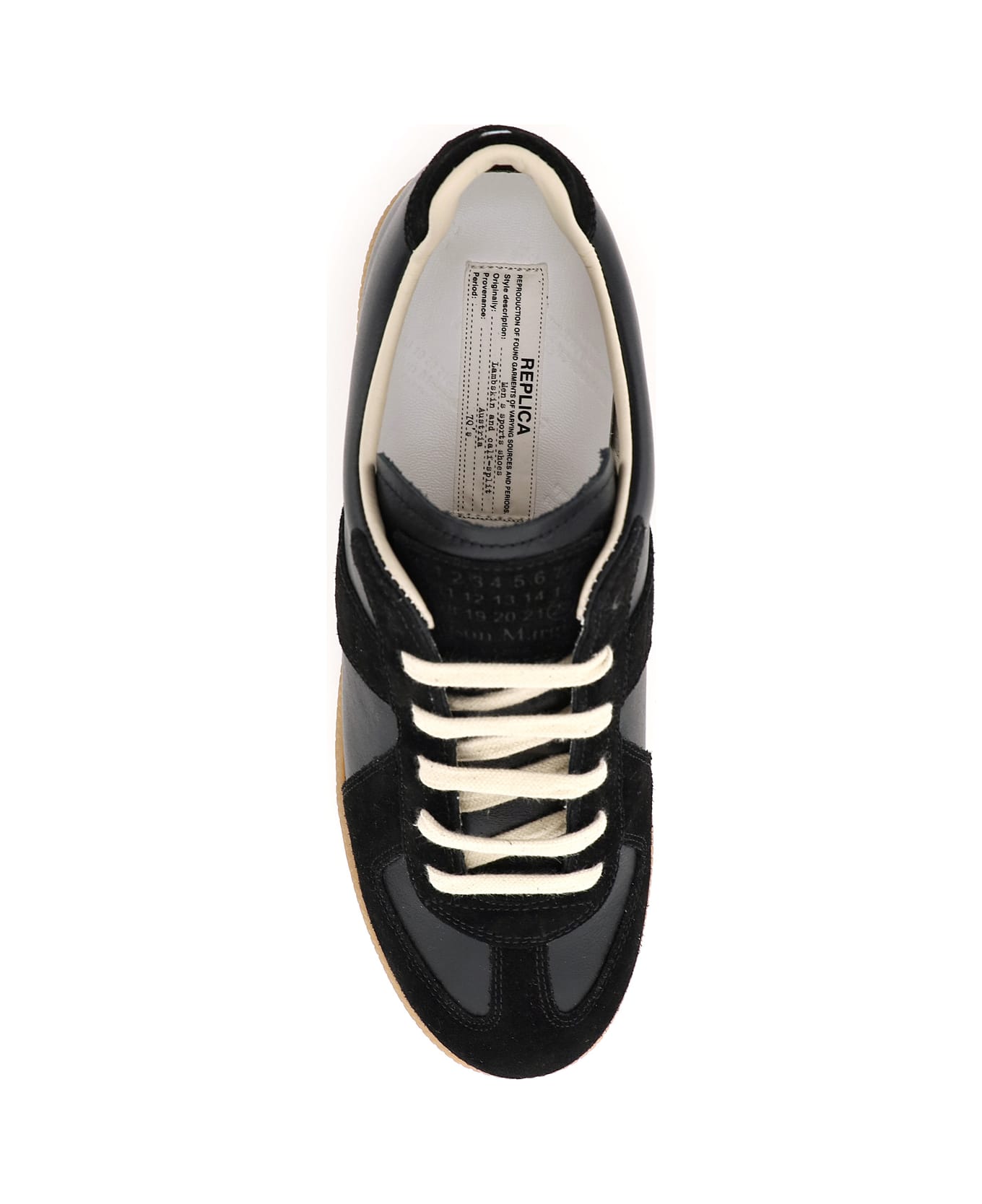 Maison Margiela Replica Leather Sneakers - Black スニーカー