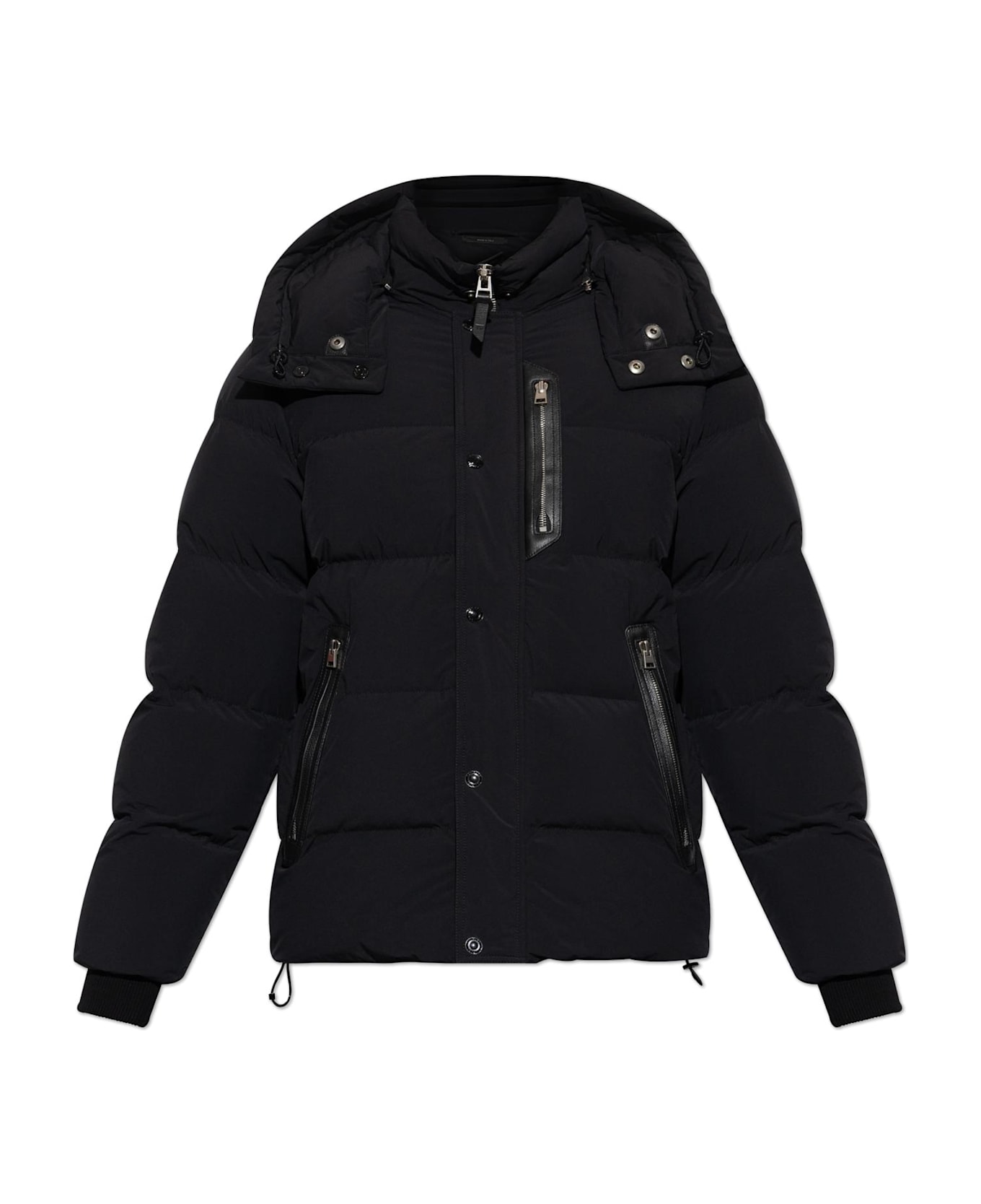 Tom Ford Down Jacket With Detachable Hood - BLACK