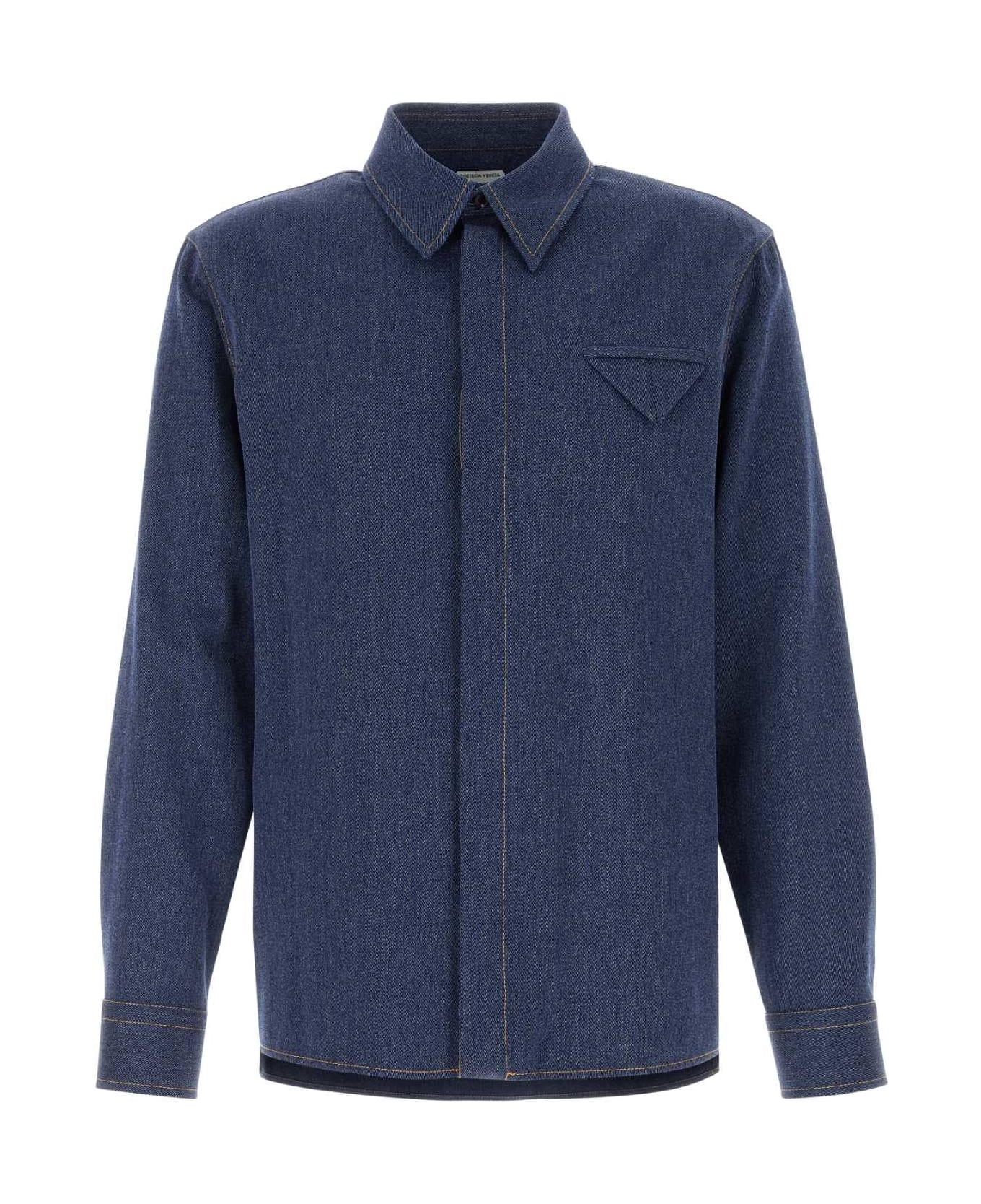 Bottega Veneta Denim Blue Drill Shirt - INDIGO