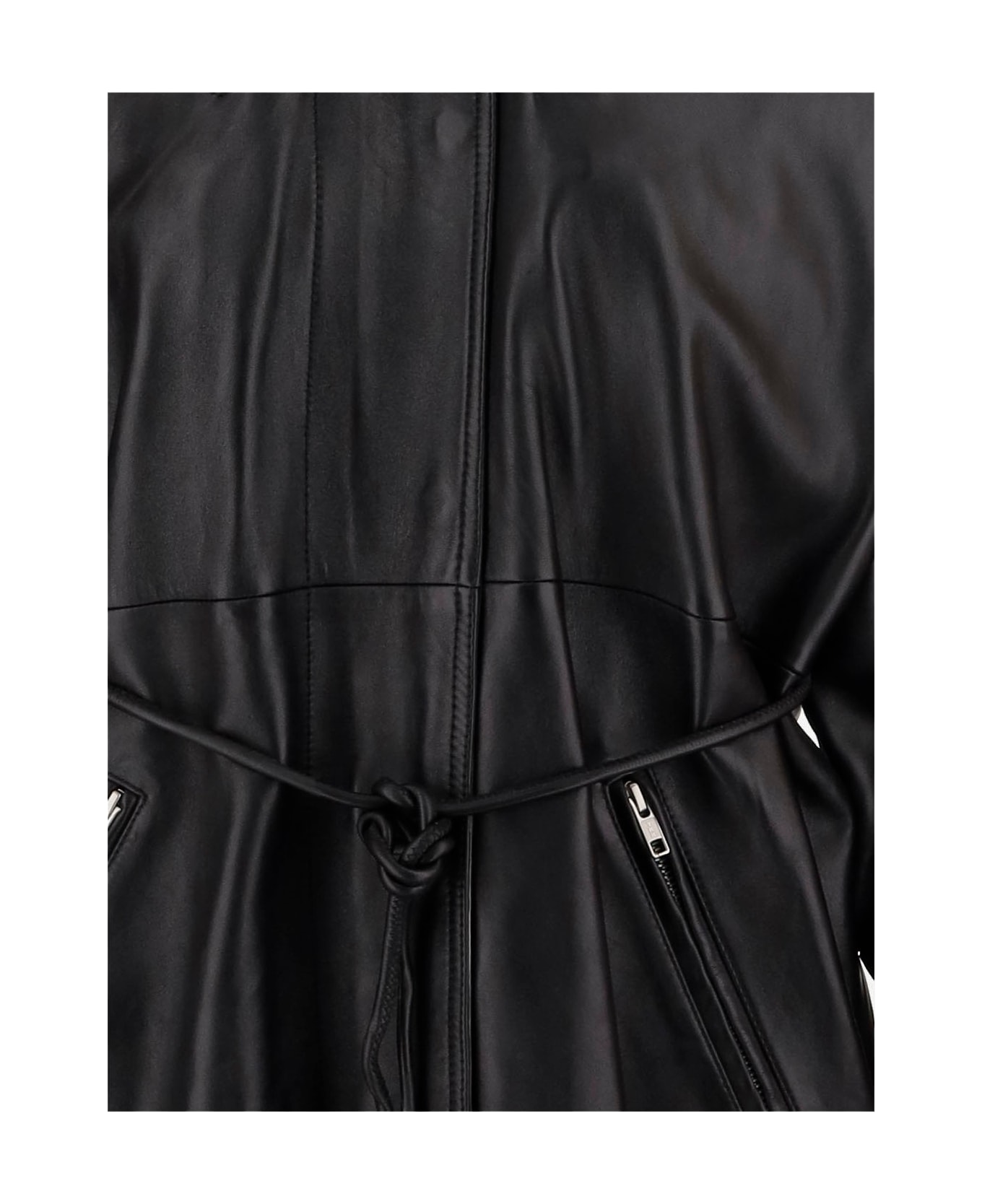 STAND STUDIO Capri Leather Coat - Black