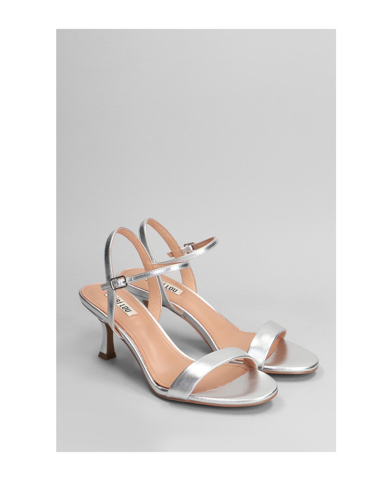 Bibi Lou Lotus 65 Sandals In Silver Leather - silver