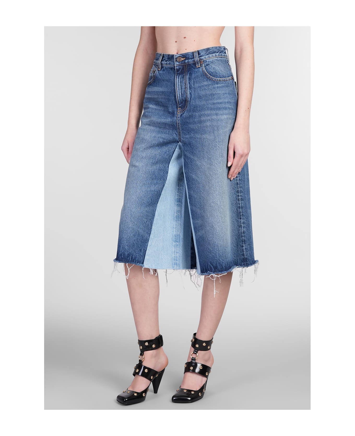 Chloé Shorts In Blue Denim - blue