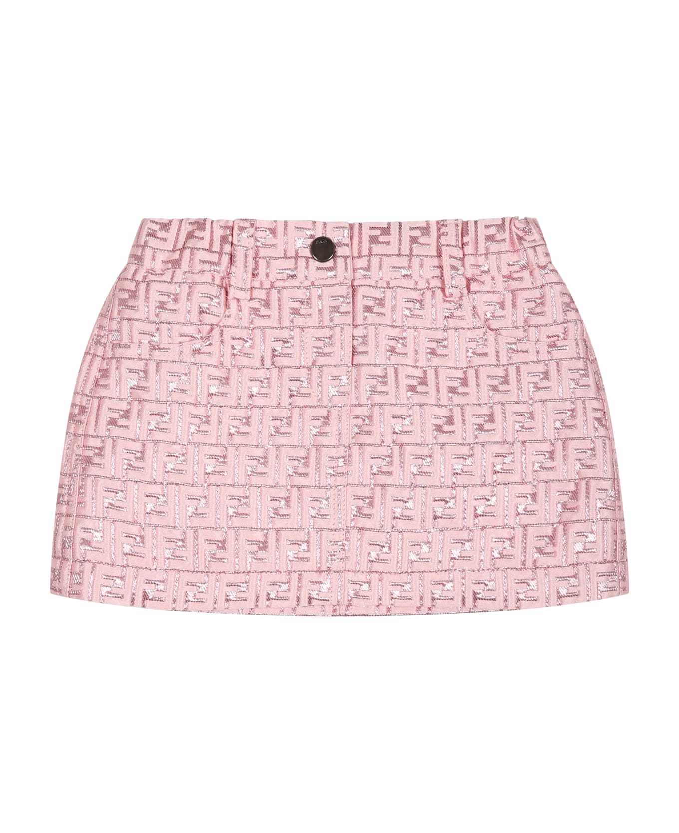 Fendi Pink Skirt For Baby Girl With Iconic Double F - Pink