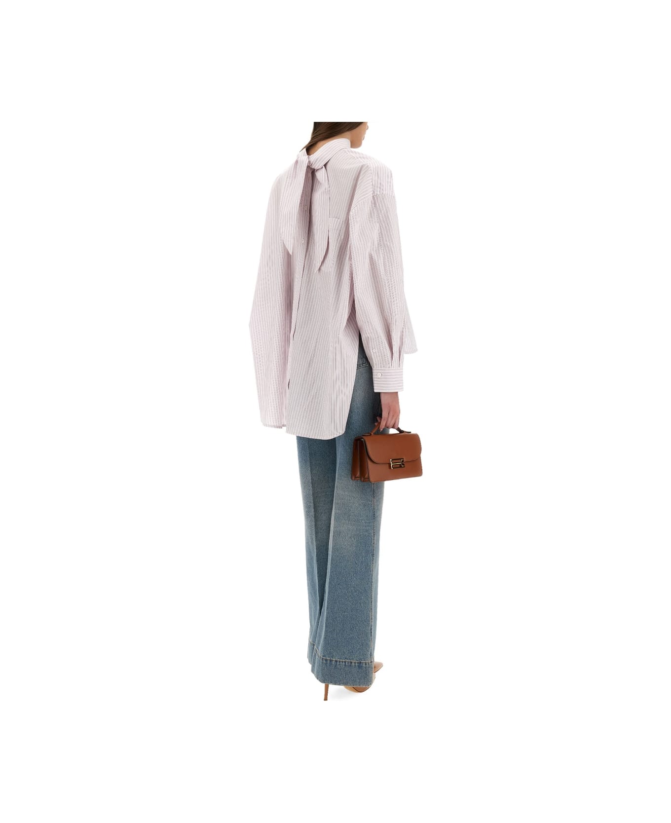 Victoria Beckham Blouse With Knotted Collar - PINK