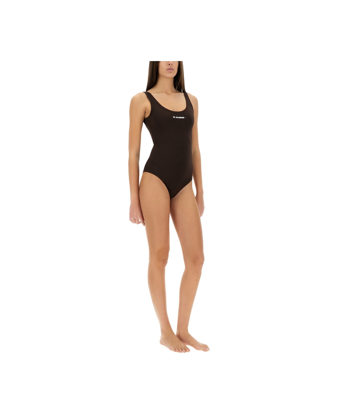 Jil Sander One Piece Swimsuit With Logo - BLUE
