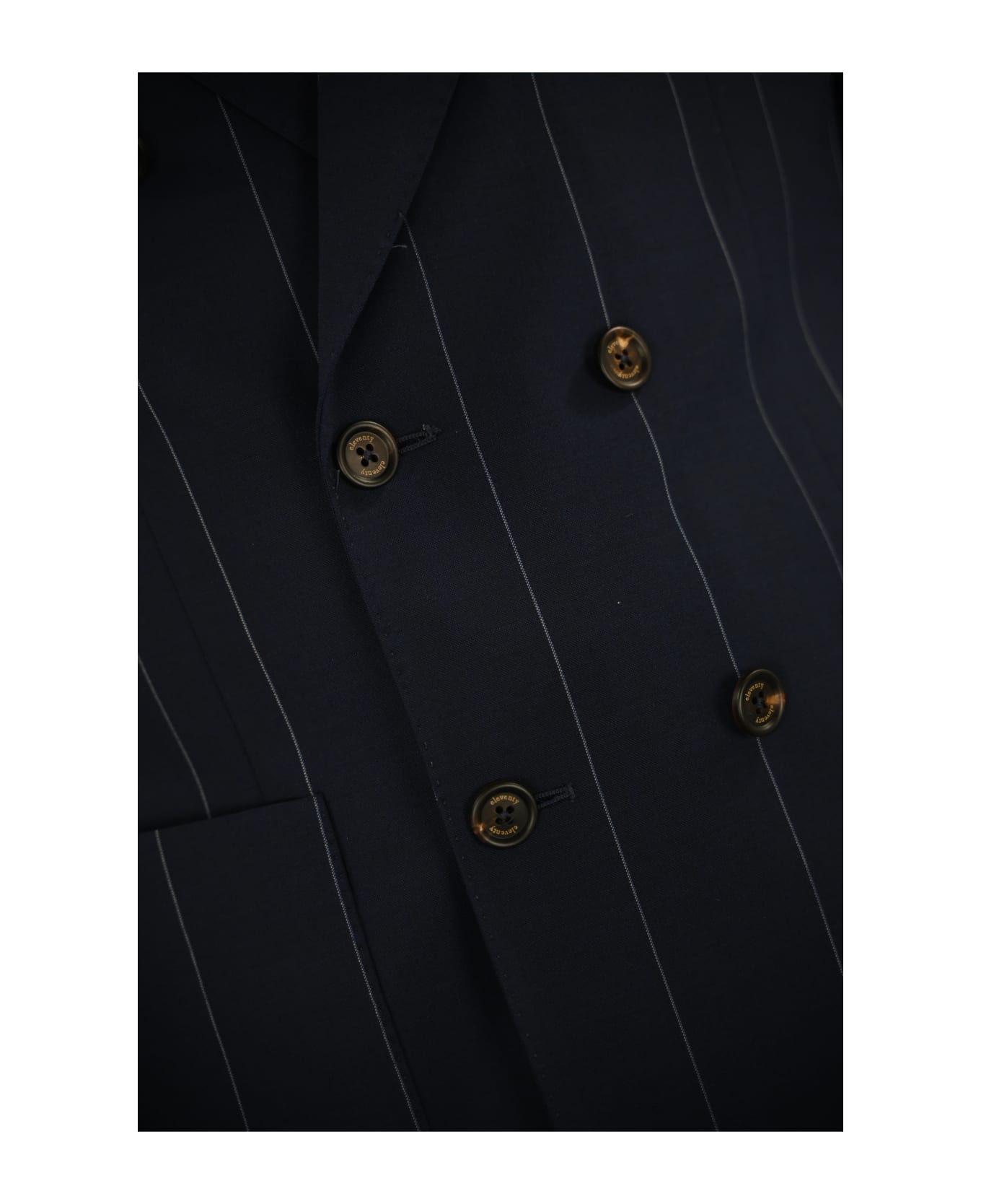 Eleventy Blue Double-breasted Pinstripe Suit - Blu スーツ